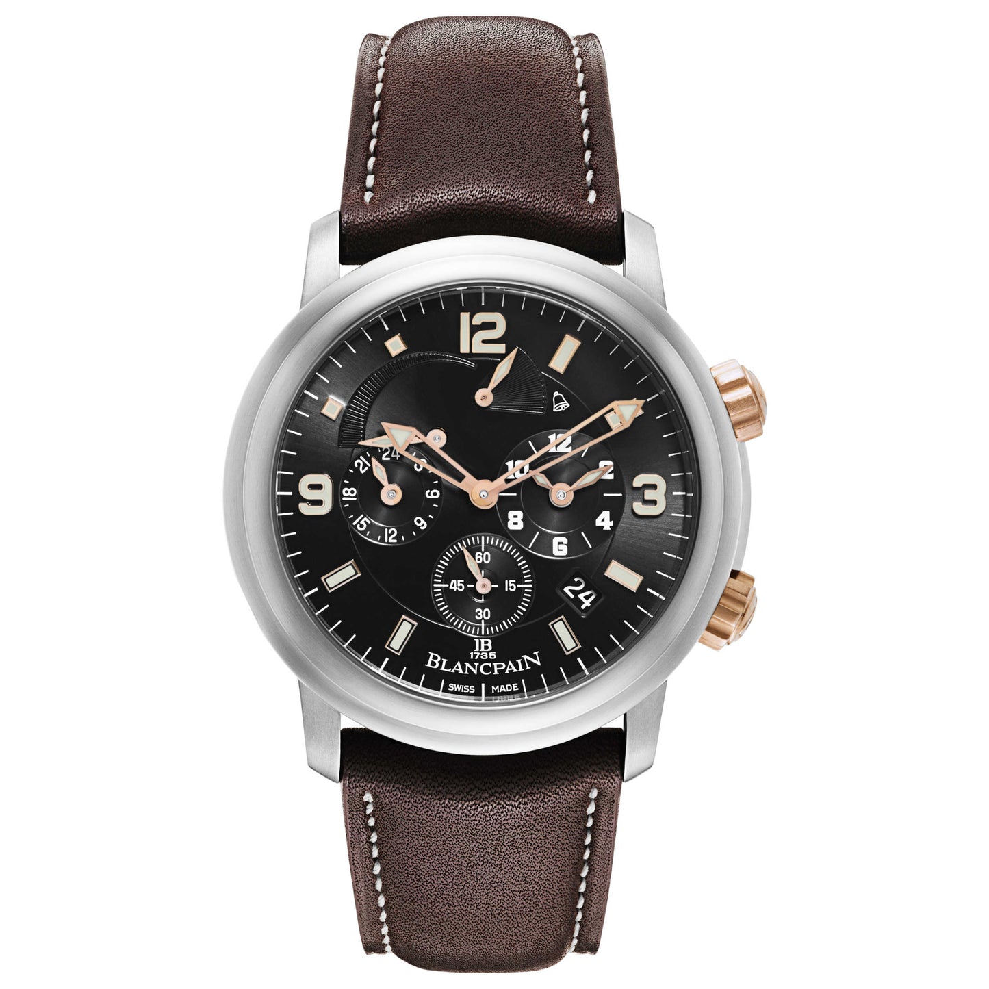 Front view of Blancpain Leman Men's Automatic Watch 2041-12A30-63B