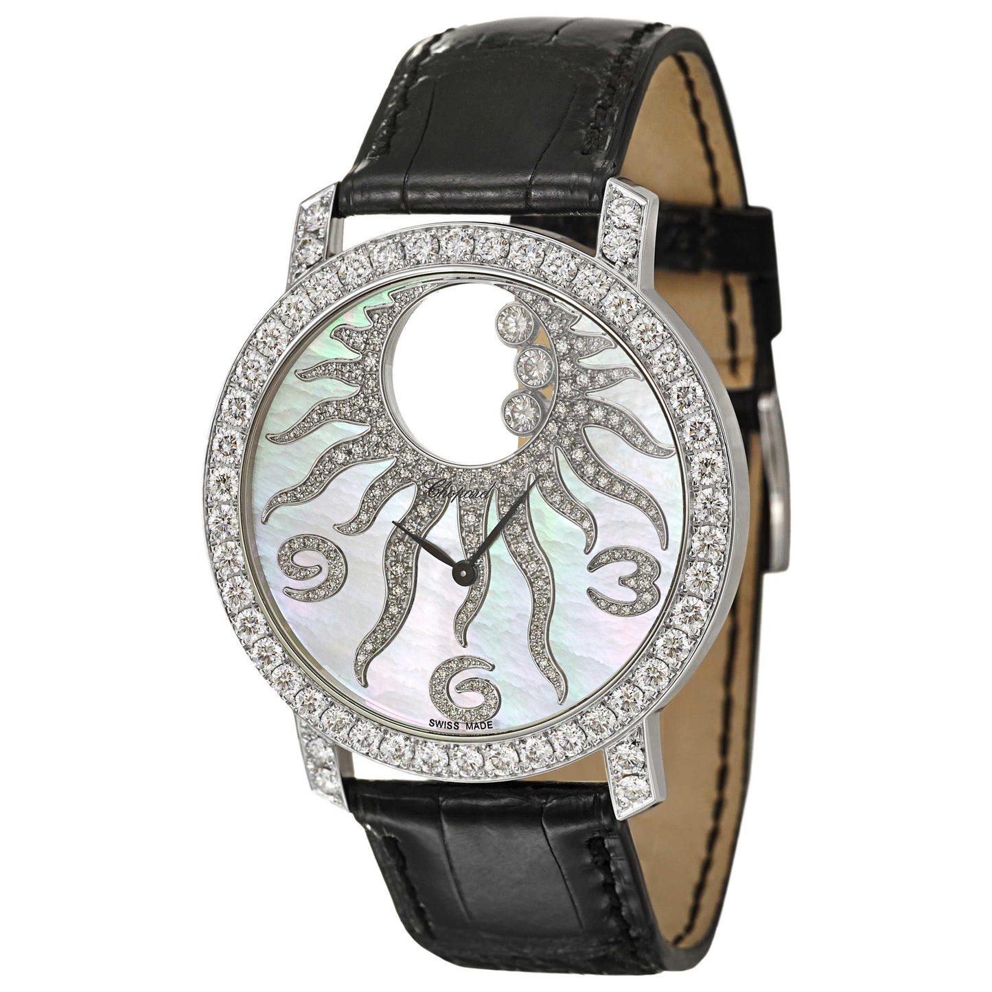 Front view of Chopard Happy Sun Women's Swiss Quartz (Battery-Powered) Watch 207470-1002-1