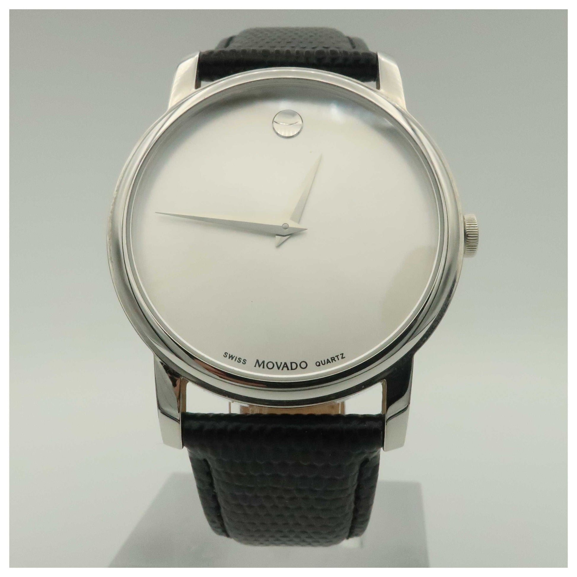 Front view of Movado Museum Men's Swiss Quartz (Battery-Powered) Watch 2100001-PO