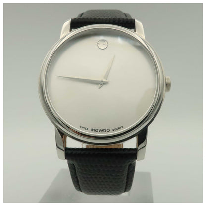 Front view of Movado Museum Men's Swiss Quartz (Battery-Powered) Watch 2100001-PO