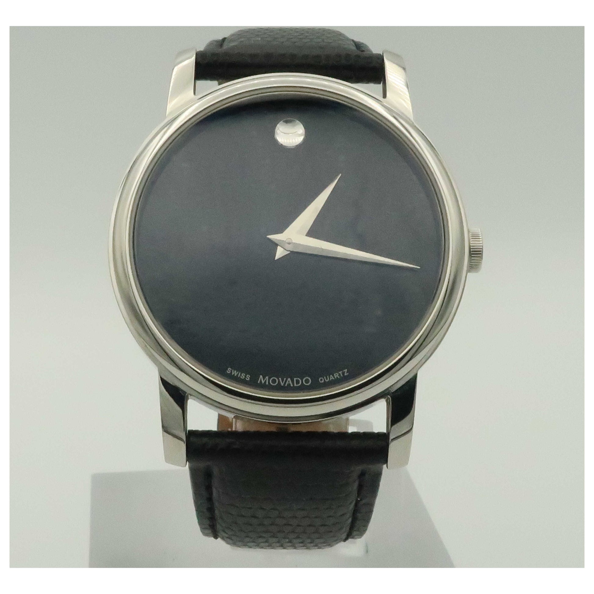 Front view of Movado Museum Men's Swiss Quartz (Battery-Powered) Watch 2100002-PO