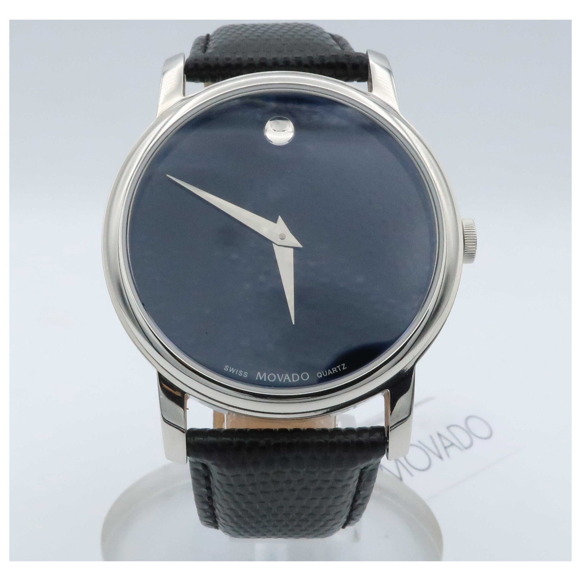 Front view of Movado Museum Men's Swiss Quartz (Battery-Powered) Watch 2100002-SDV