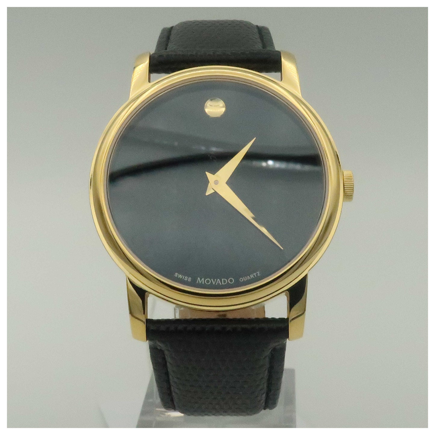 Front view of Movado Museum Men's Swiss Quartz (Battery-Powered) Watch 2100005-SDV