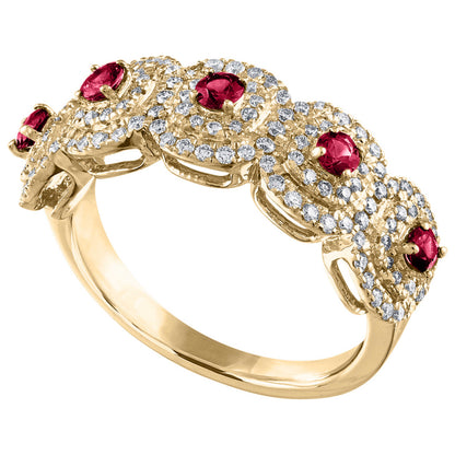 Front view of Tresorra Fashion Women's Ring 213-YG-RBY-R