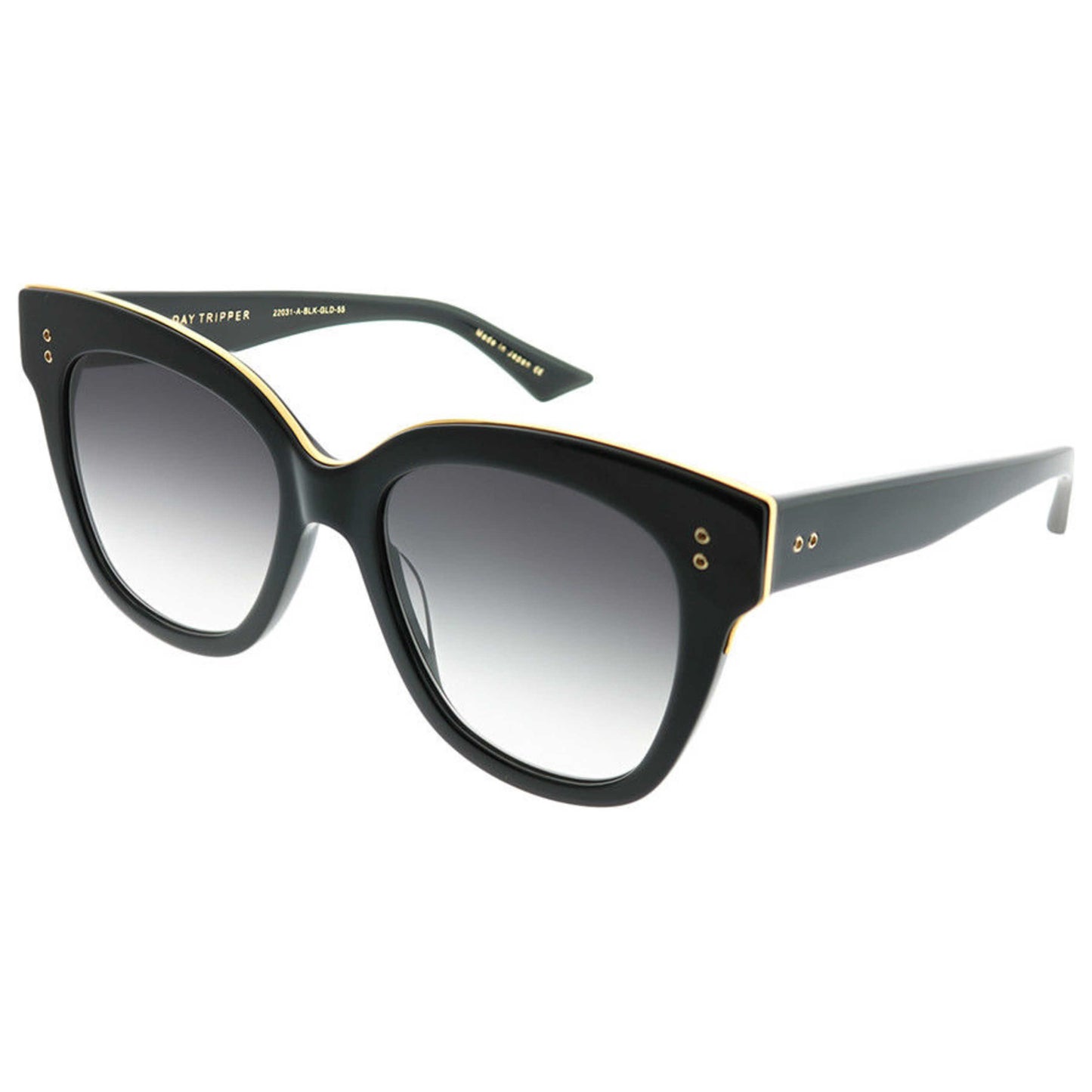 Front view of Dita Day Tripper Unisex Sunglasses 22031-A-BLK-GLD-55