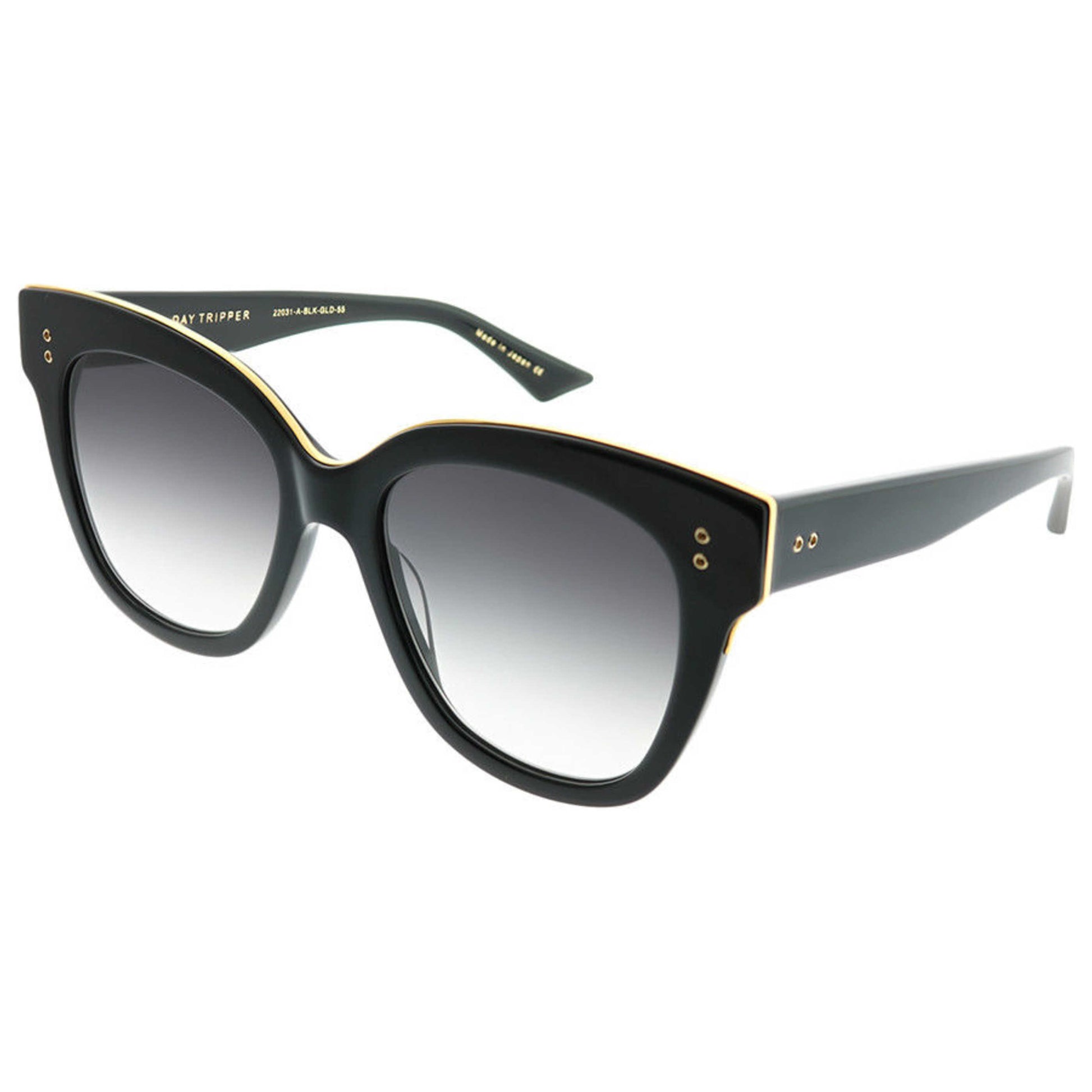 Front view of Dita Day Tripper Unisex Sunglasses 22031-A-BLK-GLD-55