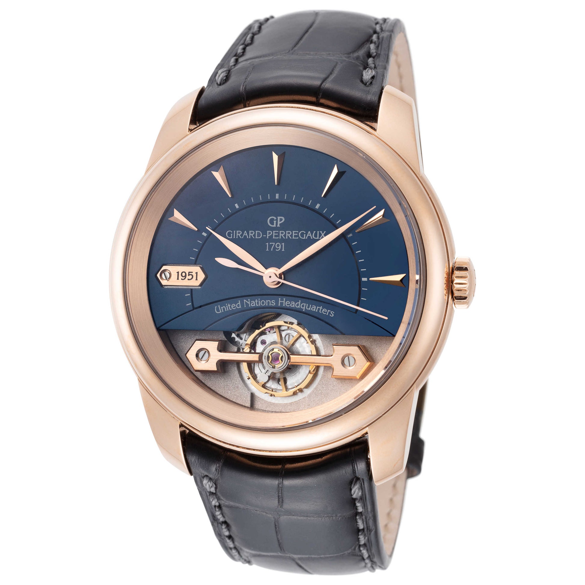 Front view of Girard-Perregaux Place Girardet Men's Automatic Watch 22500-52-000-BA6A-1951