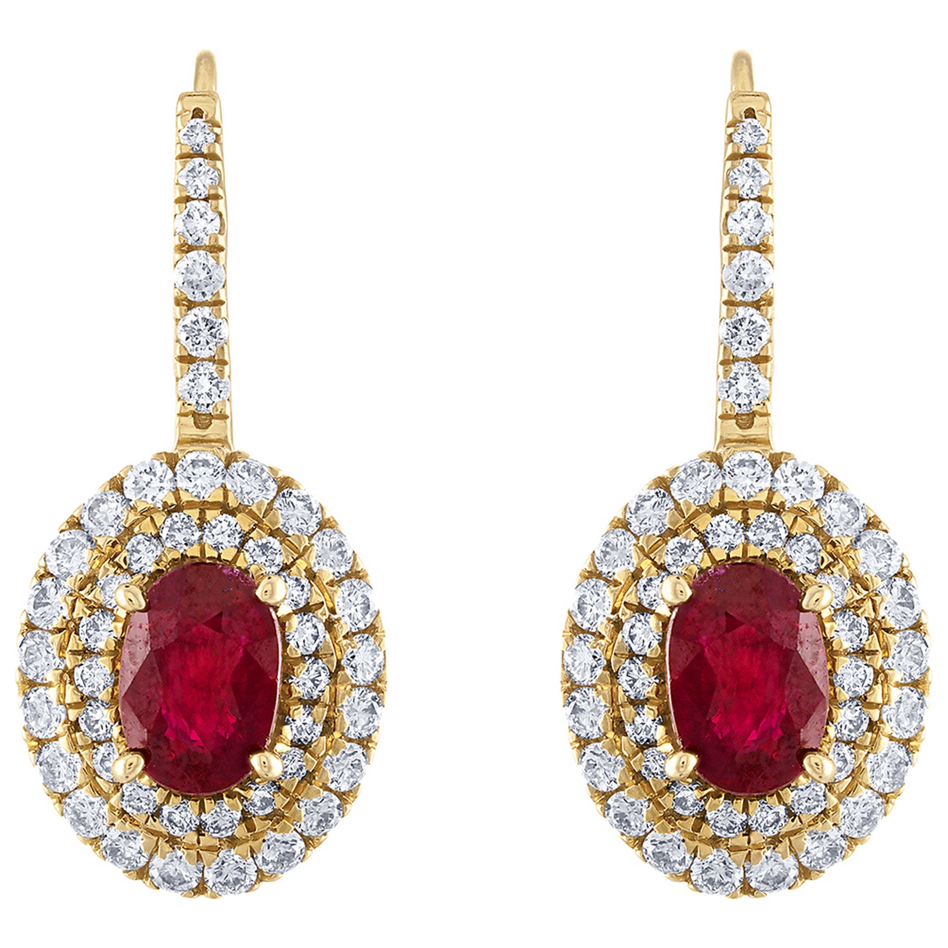 Front view of Tresorra Fashion Women's Earrings 227-RG-RBY