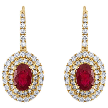 Front view of Tresorra Fashion Women's Earrings 227-RG-RBY