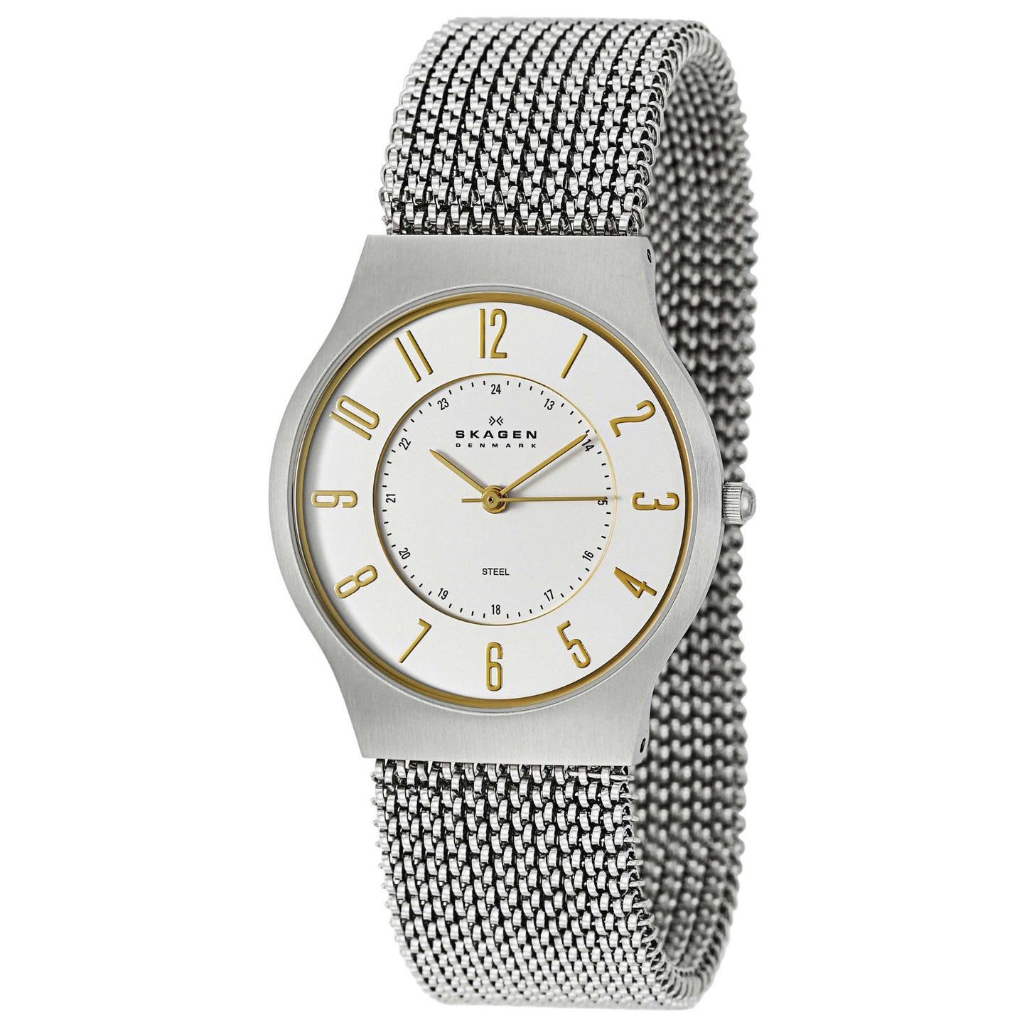 Front view of Skagen Mesh Men's Japanese Quartz (Battery-Powered) Watch 233LSG2