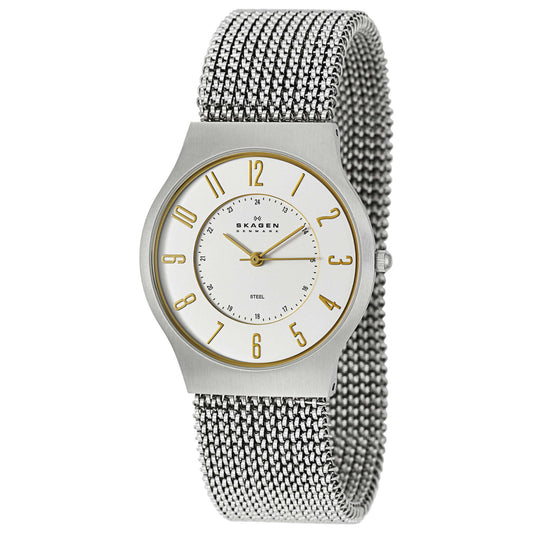 Front view of Skagen Mesh Men's Japanese Quartz (Battery-Powered) Watch 233LSG2