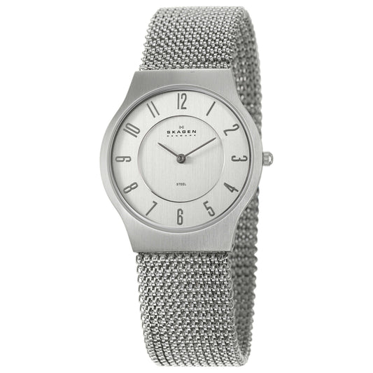 Front view of Skagen Mesh Men's Japanese Quartz (Battery-Powered) Watch 233LSS2M