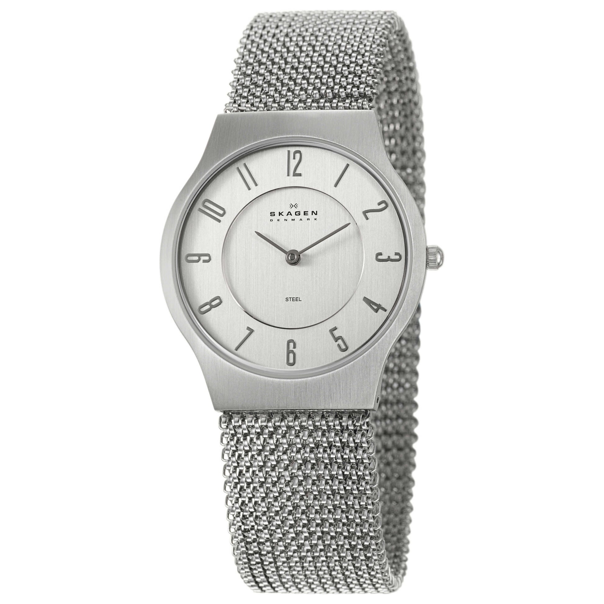 Front view of Skagen Mesh Men's Japanese Quartz (Battery-Powered) Watch 233LSS3L