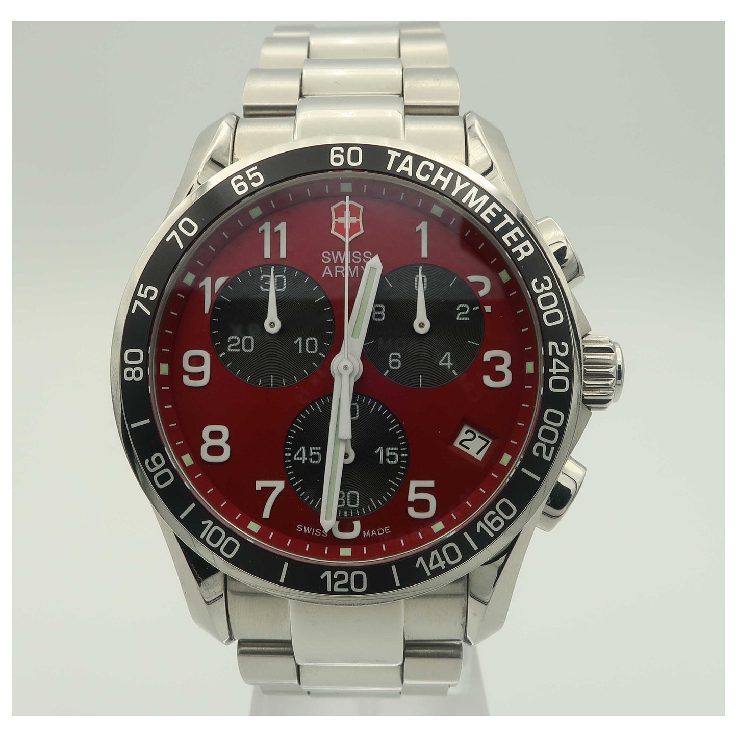 Front view of Victorinox Swiss Army Chrono Classic Men's Swiss Quartz (Battery-Powered) Watch 241148-PO2