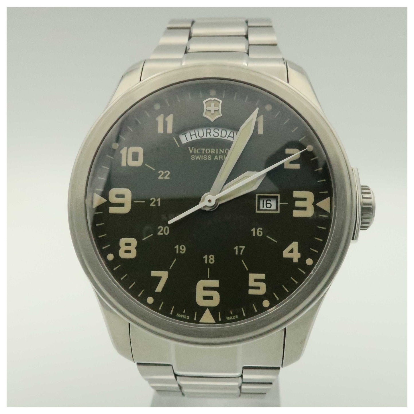 Front view of Victorinox Swiss Army Classic Men's Swiss Quartz (Battery-Powered) Watch 241291-PO