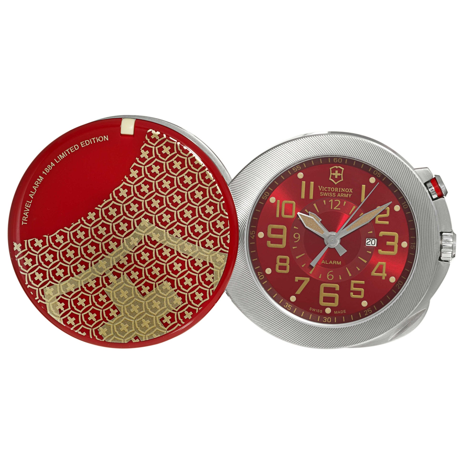 Front view of Victorinox Swiss Army Travel Alarm Men's Swiss Quartz (Battery-Powered) Watch 241395