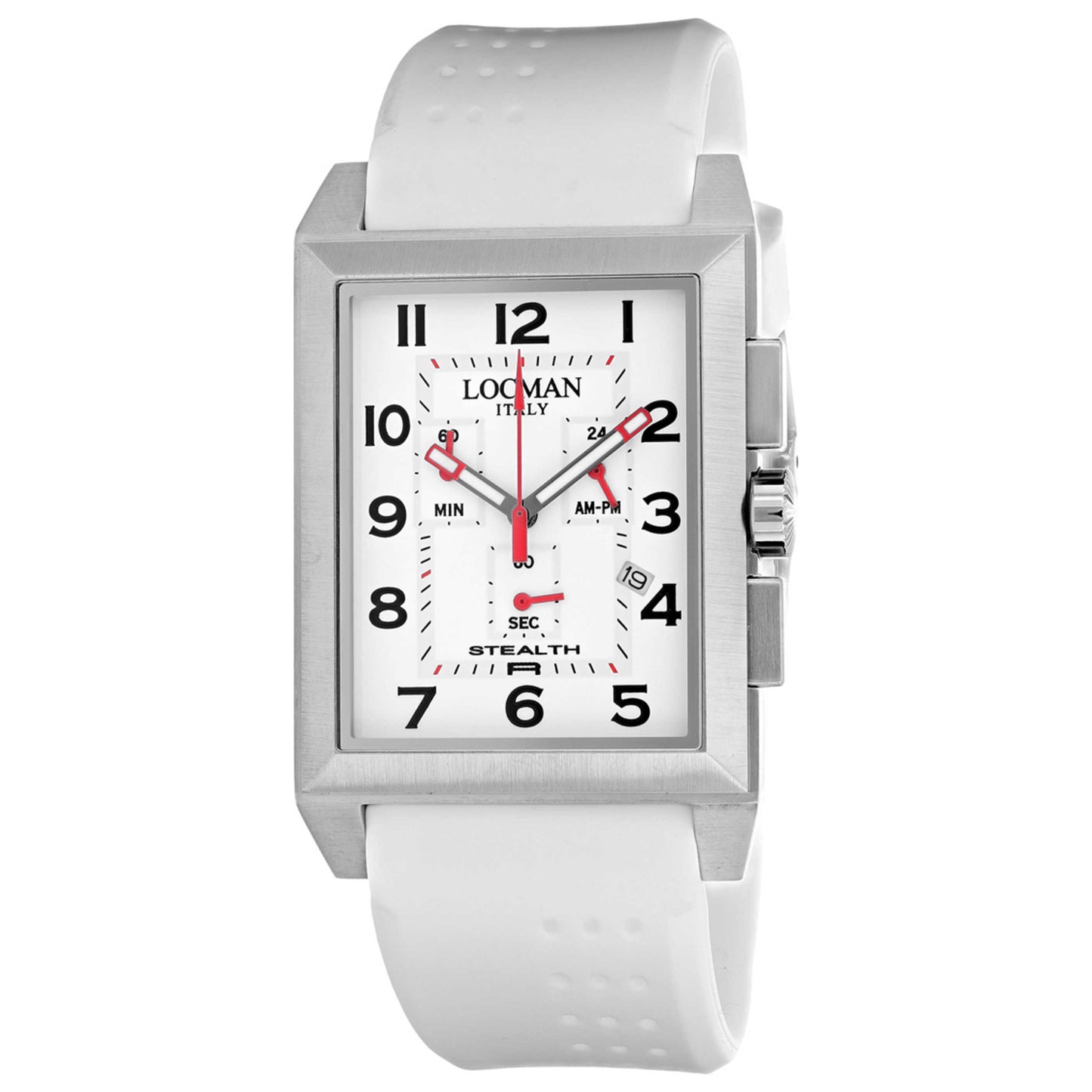 Front view of Locman Classic Men's Quartz Watch 242WH2BK/WH