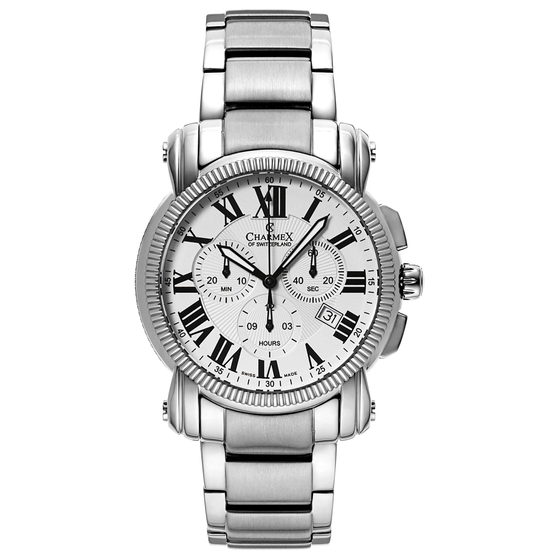 Front view of Charmex Aspen Men's Swiss Quartz (Battery-Powered) Watch 2455