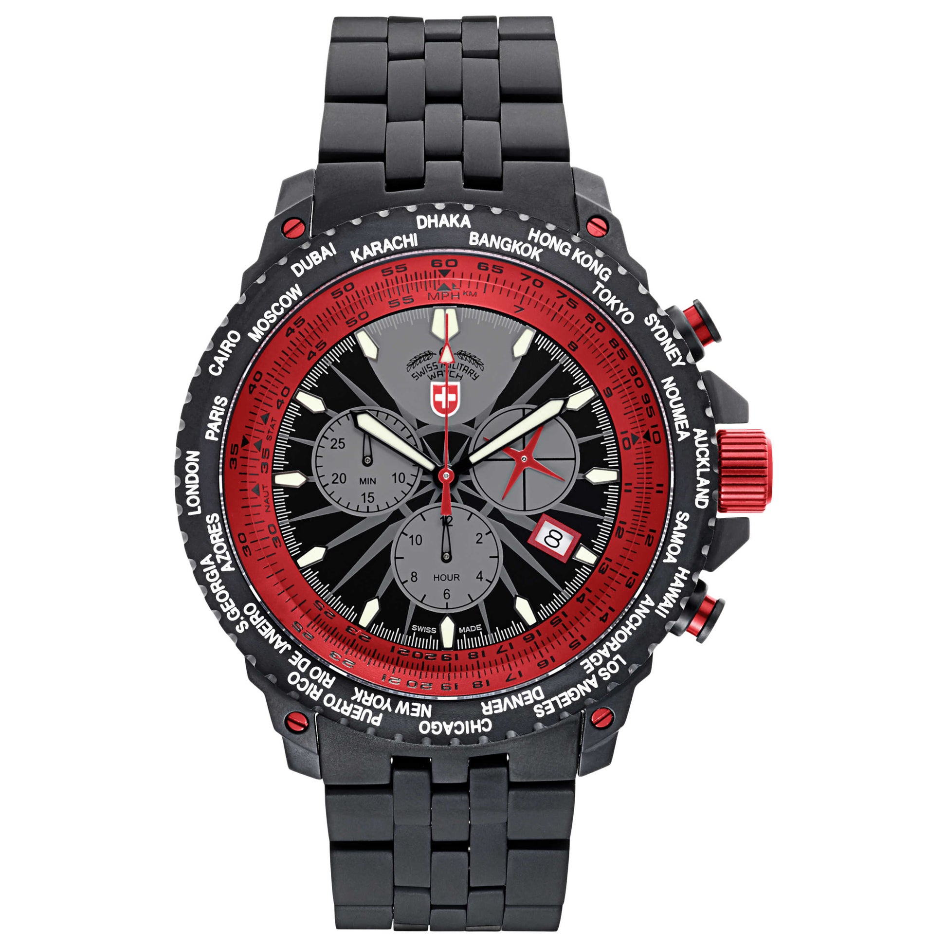 Front view of Swiss Military Hurricane Men's Swiss Quartz (Battery-Powered) Watch 2477