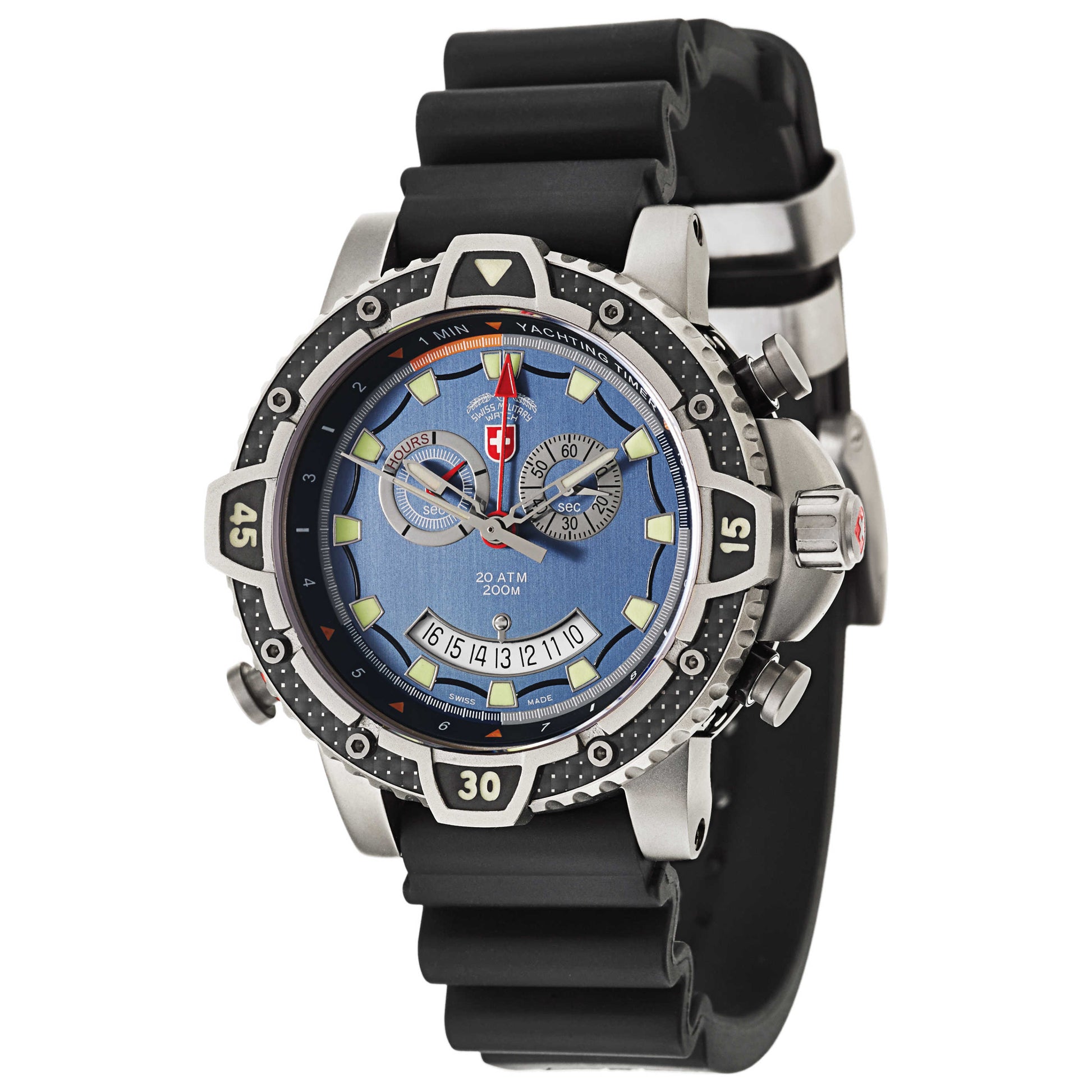 Front view of Swiss Military Typhoon Men's Swiss Quartz (Battery-Powered) Watch 24821