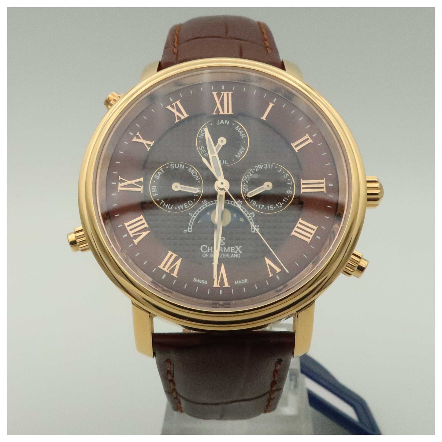 Front view of Charmex Vienna II Men's Swiss Quartz (Battery-Powered) Watch 2498-SDV