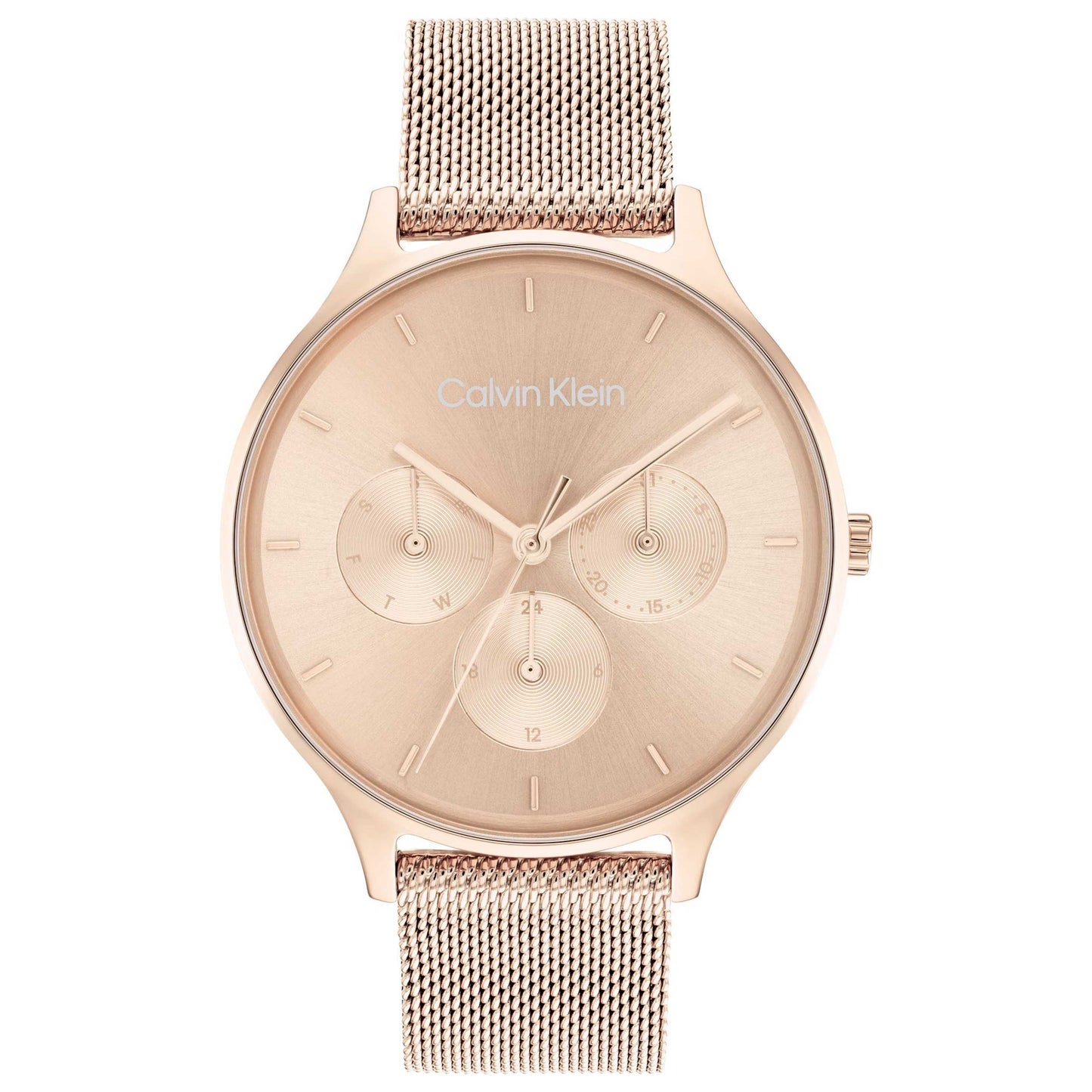 Front view of Calvin Klein Timeless Mesh Mf Women's Quartz Watch 25200102