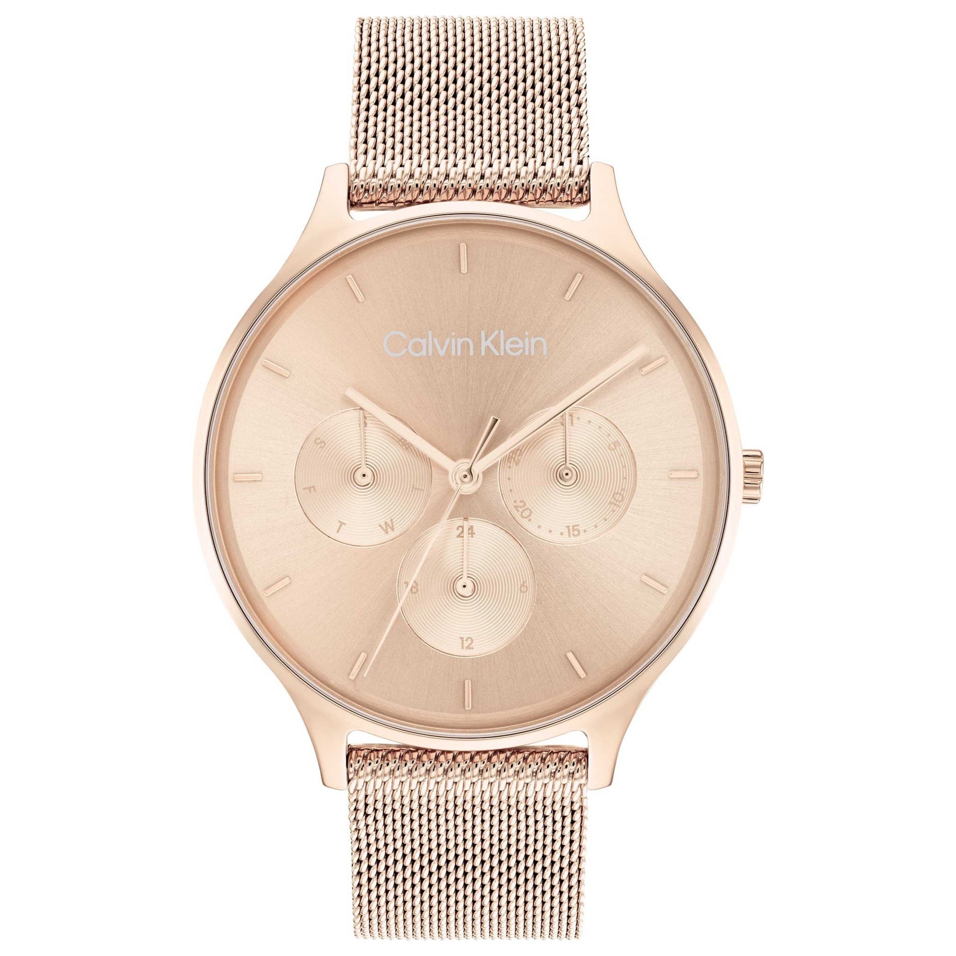 Front view of Calvin Klein Timeless Mesh Mf Women's Quartz Watch 25200102