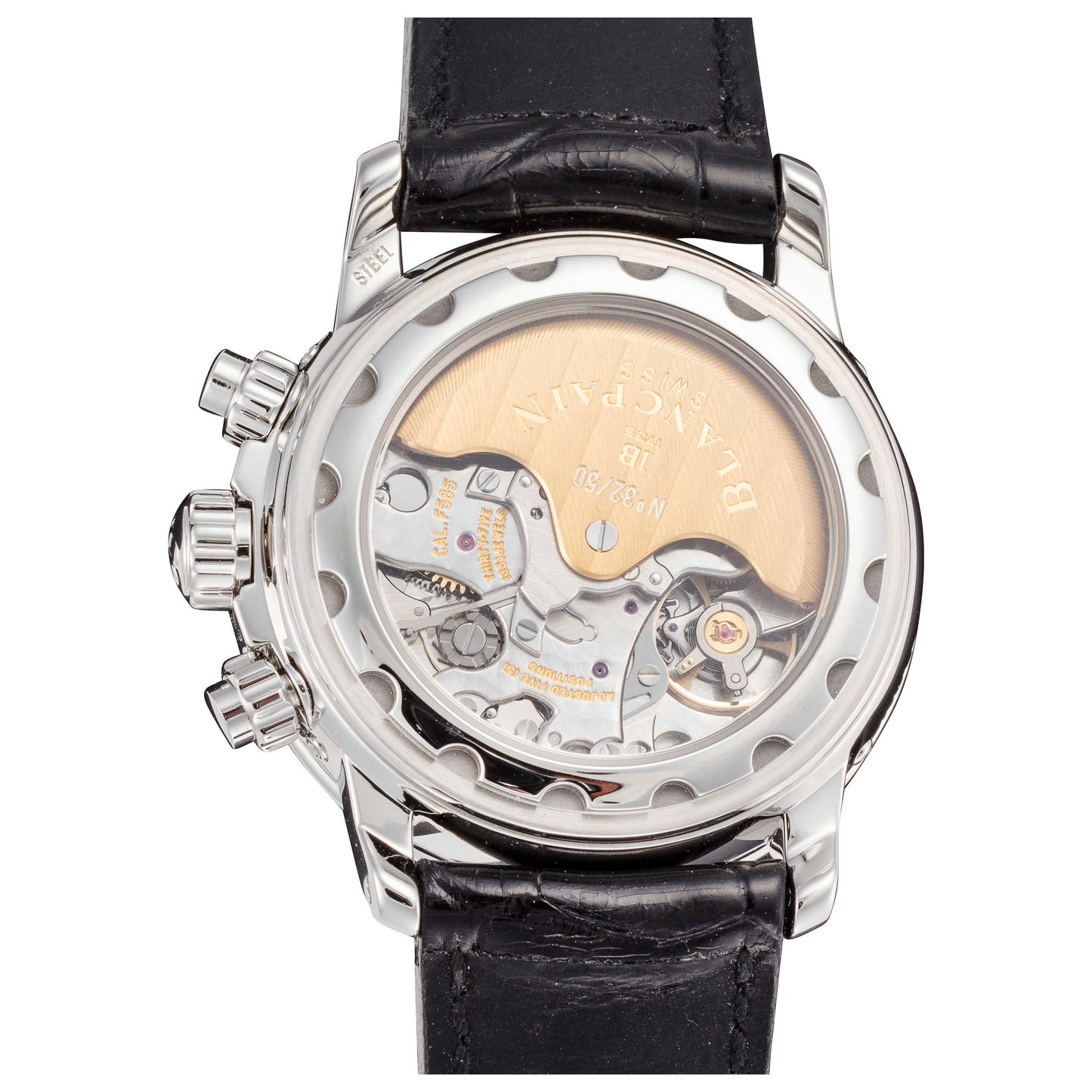 Back view of Blancpain Leman Flyback Men's Automatic Watch 2585F-1127-55B