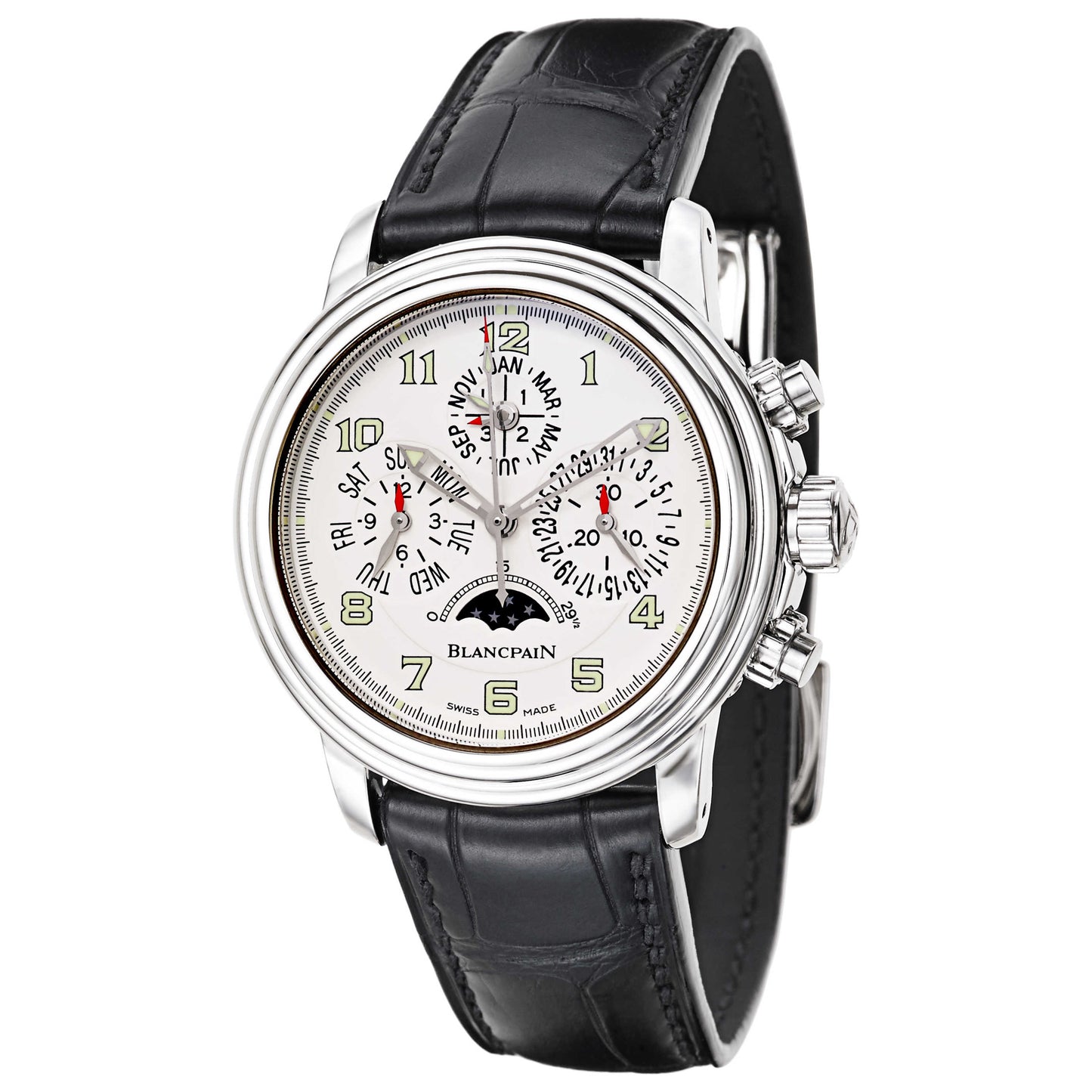 Front view of Blancpain Leman Men's Automatic Watch 2585F-1127M-55B