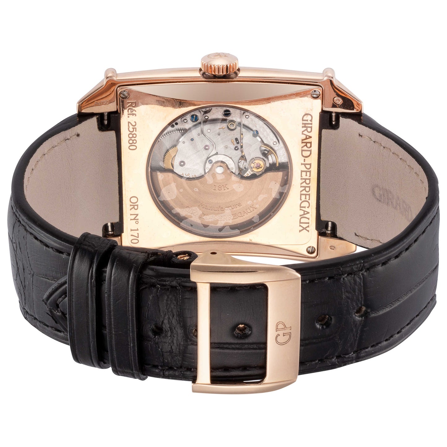 Back view of Girard-Perregaux Vintage 1945 XXL Men's Automatic Watch 25880-52-721-BB6A