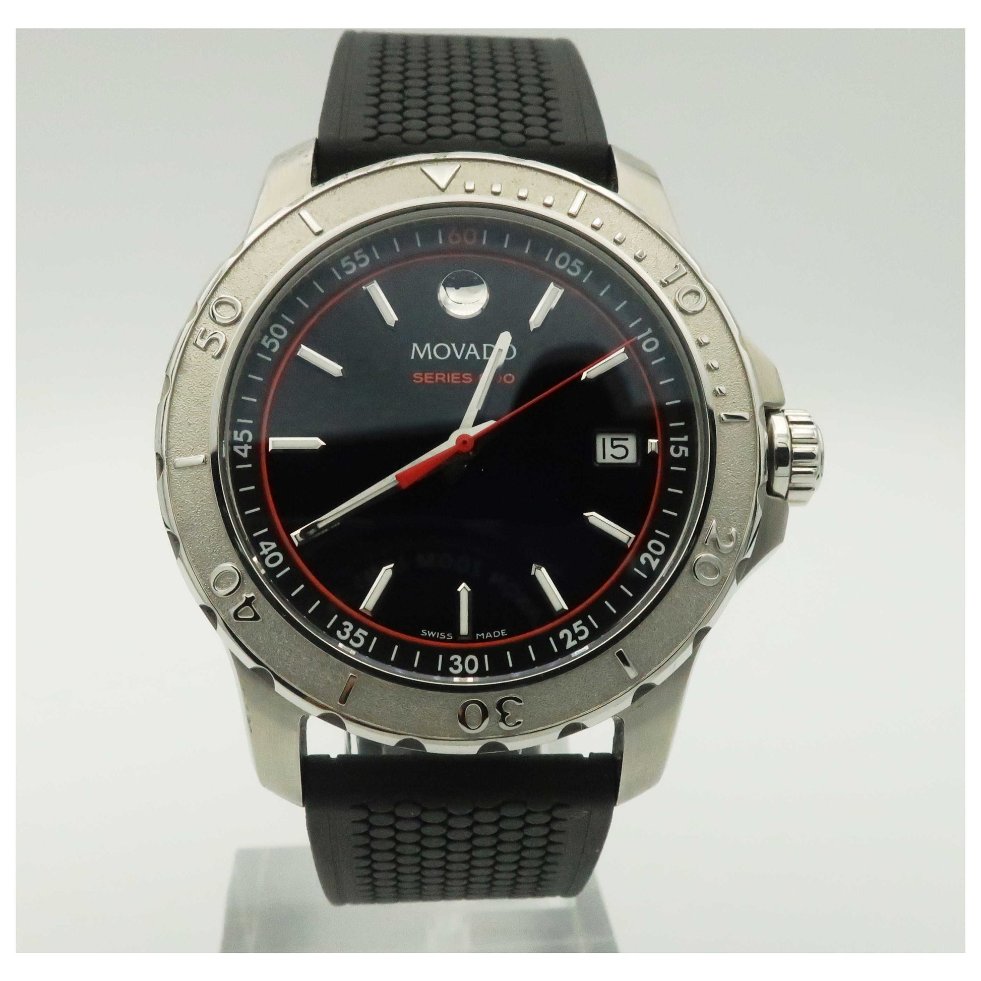 Front view of Movado Series 800 Men's Swiss Quartz (Battery-Powered) Watch 2600108-SDV