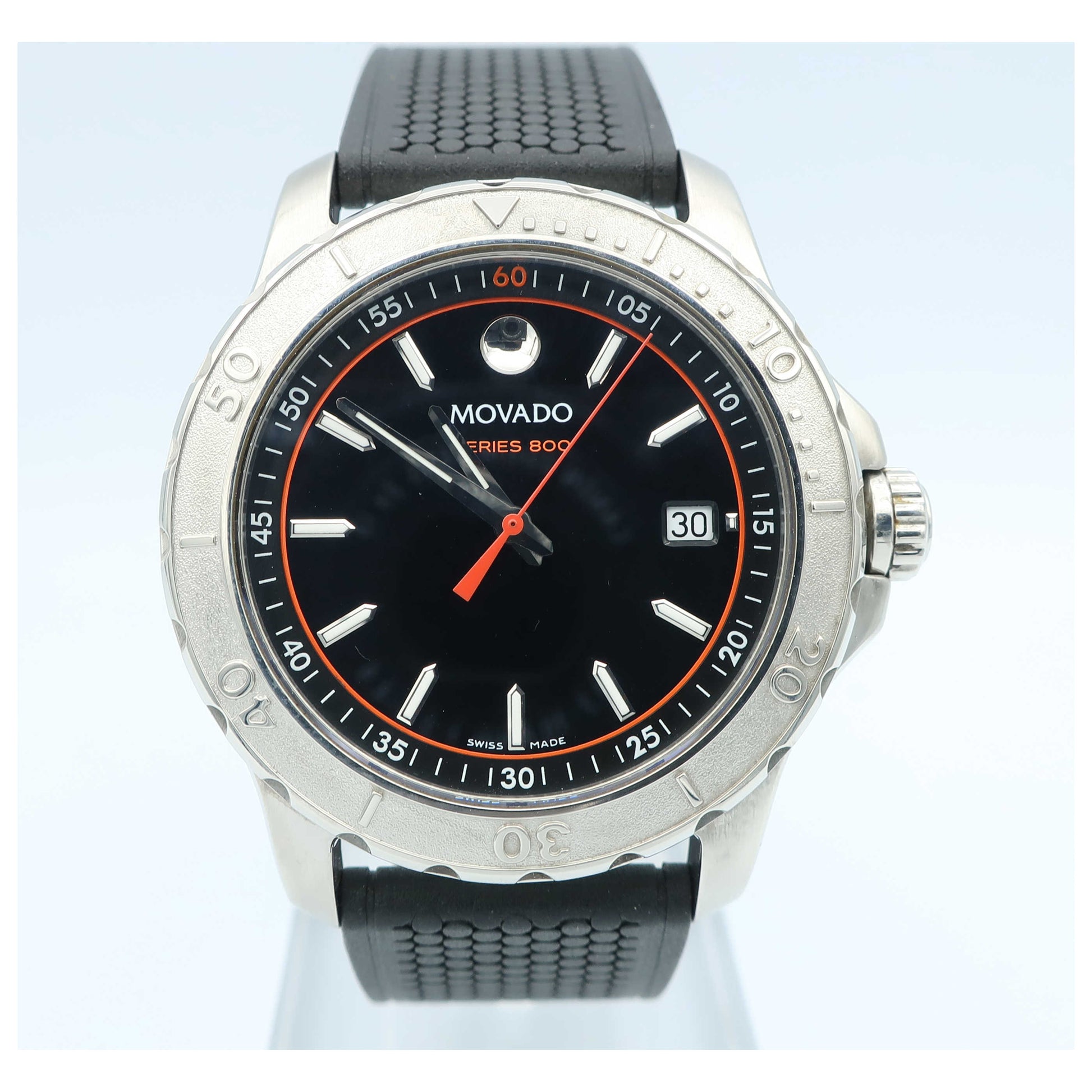 Front view of Movado Series 800 Men's Swiss Quartz (Battery-Powered) Watch 2600108-SD