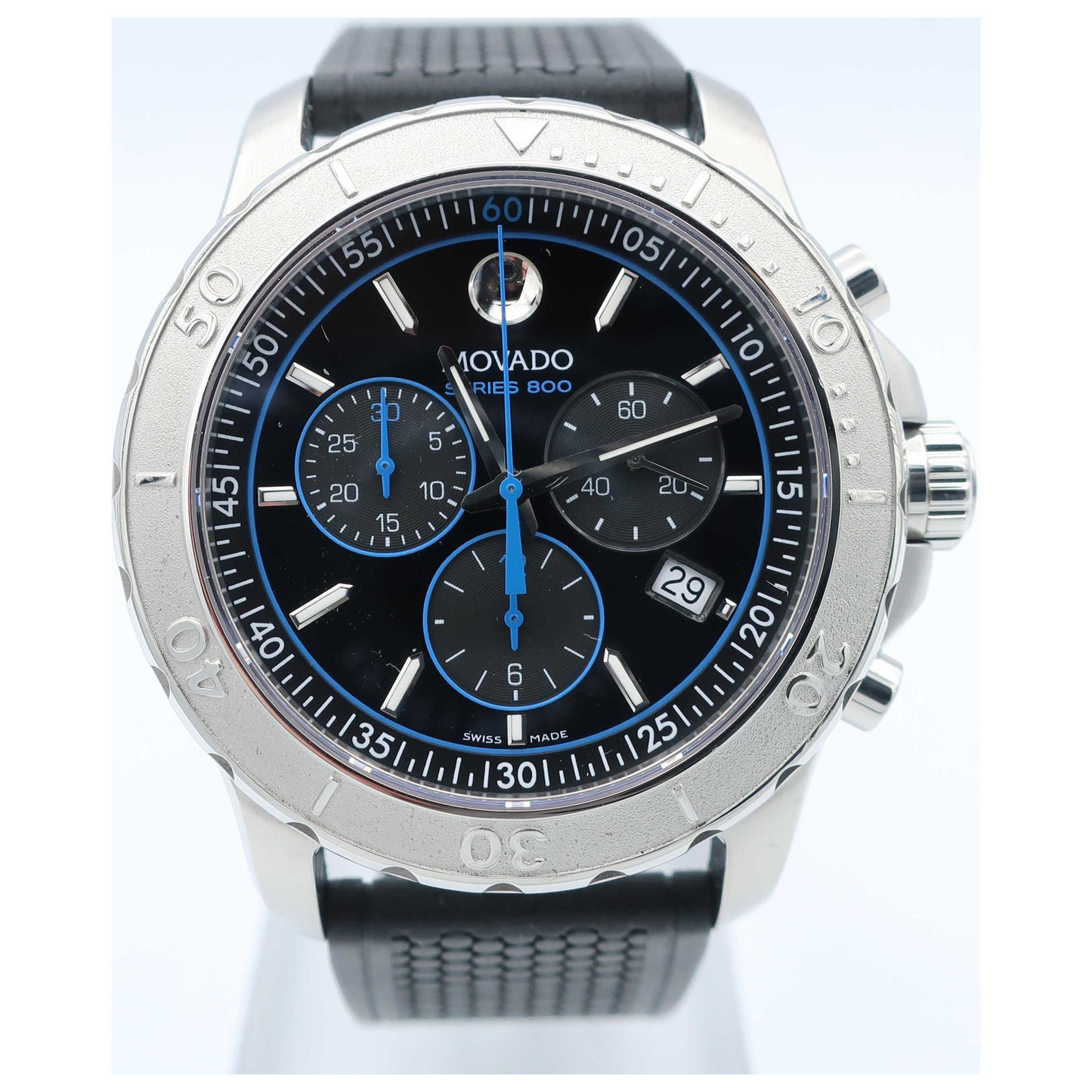 Front view of Movado Series 800 Men's Swiss Quartz (Battery-Powered) Watch 2600113-SDV