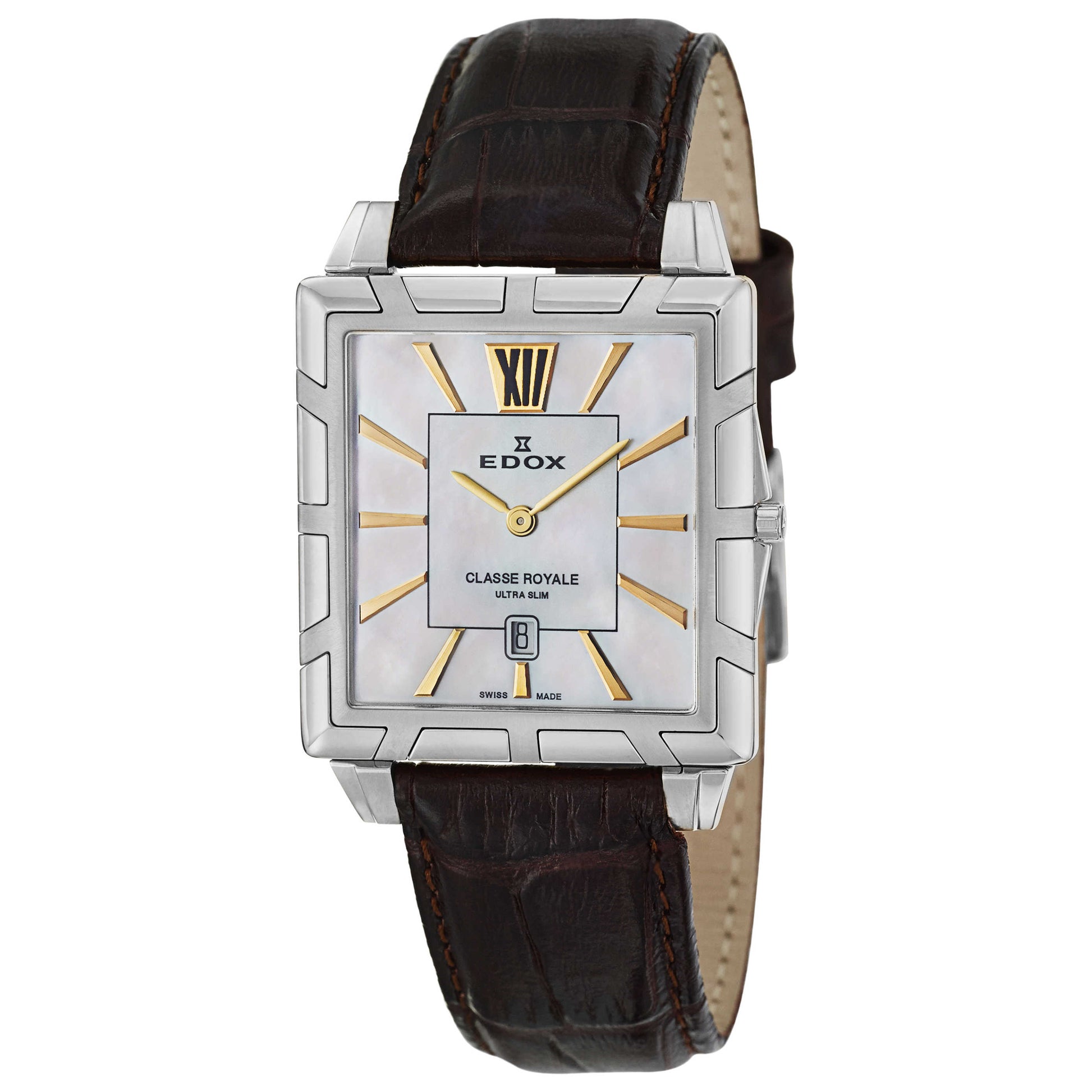 Front view of Edox Classe Royale Women's Swiss Quartz (Battery-Powered) Watch 26022-3R-NAINBR