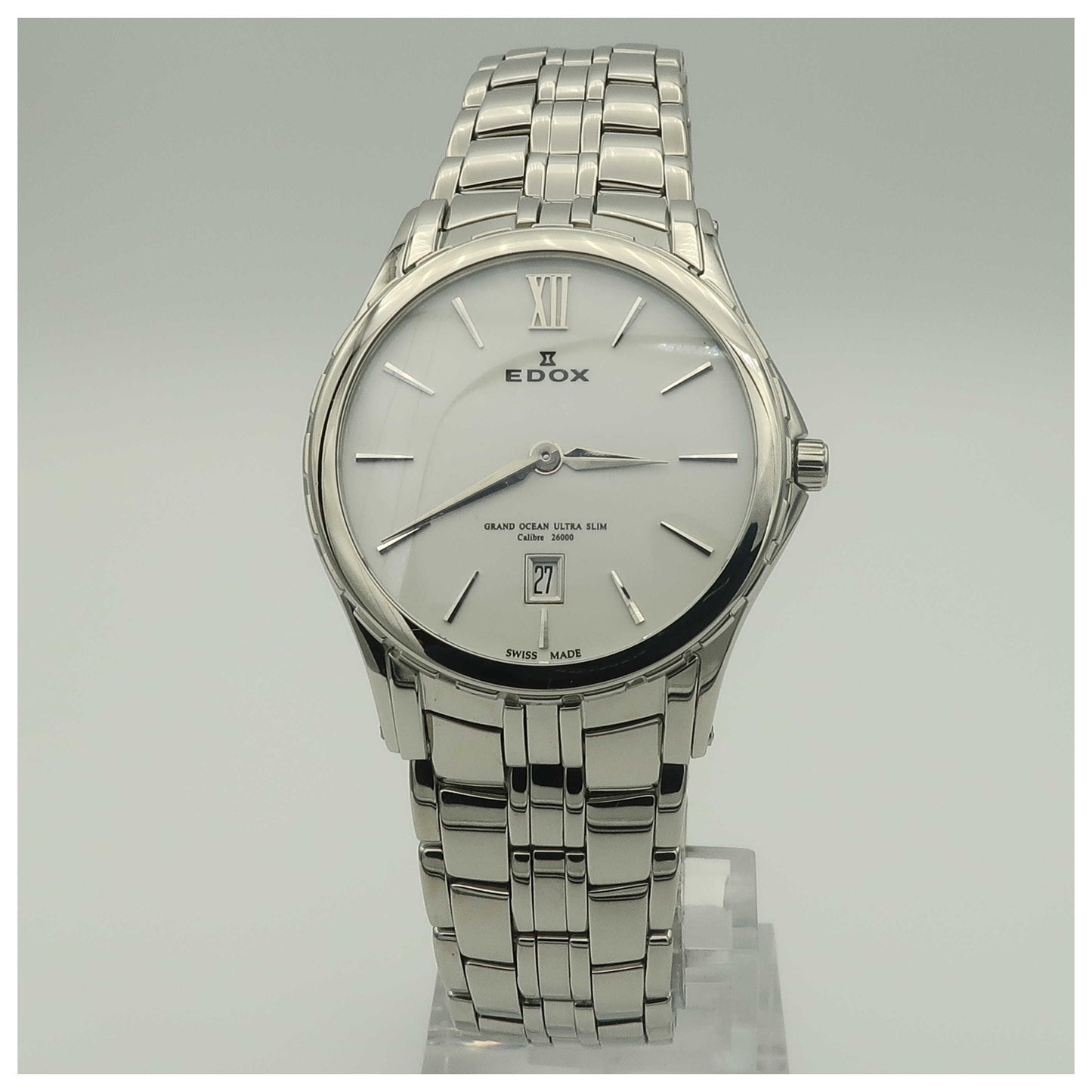 Front view of Edox Grand Ocean Women's Swiss Quartz (Battery-Powered) Watch 26025-3-BIN-PO2