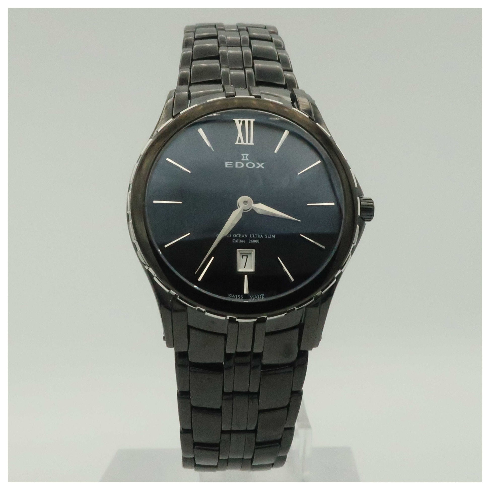 Front view of Edox Grand Ocean Women's Swiss Quartz (Battery-Powered) Watch 26025-357N-NIN-SDV