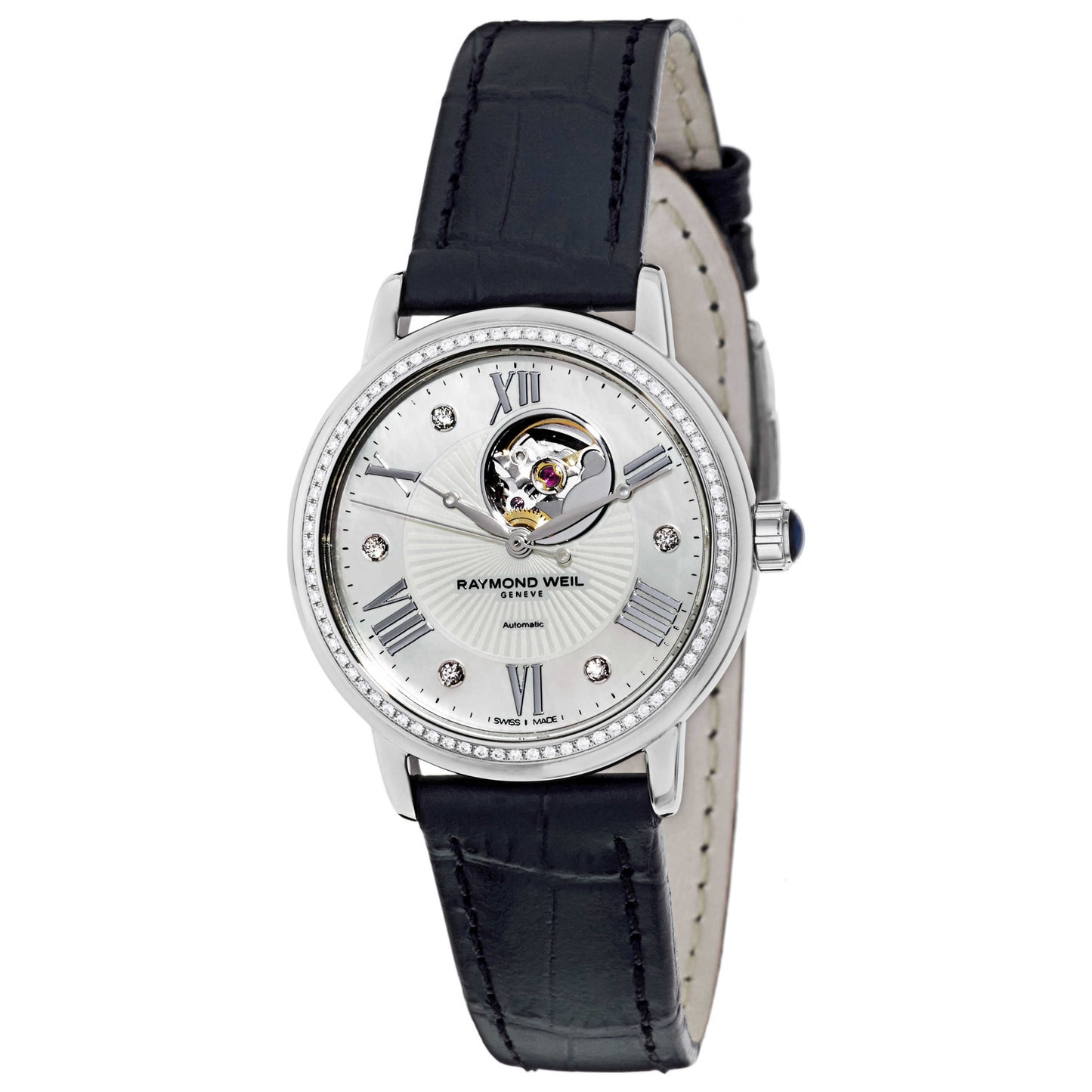 Front view of Raymond Weil Maestro Women's Automatic Watch 2627-SLS-00965