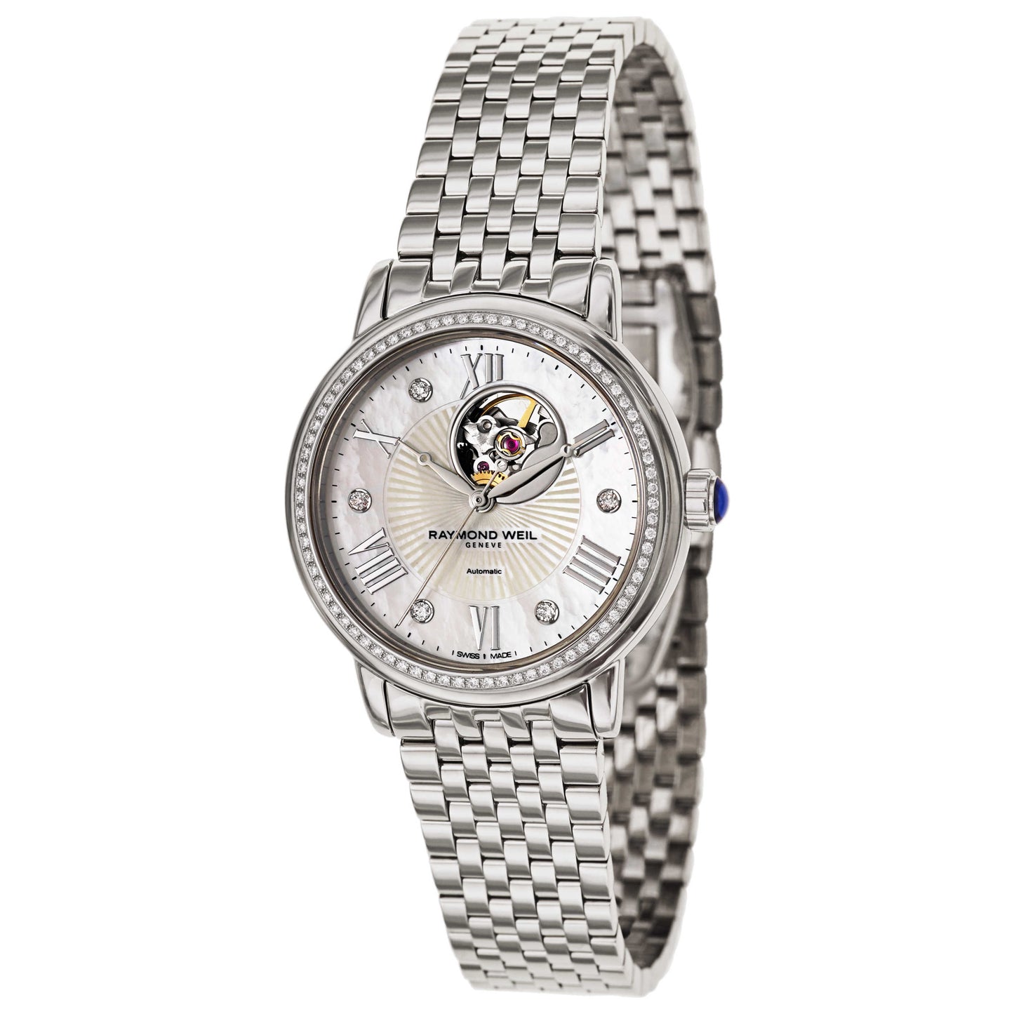 Front view of Raymond Weil Maestro Women's Automatic Watch 2627-STS-00965