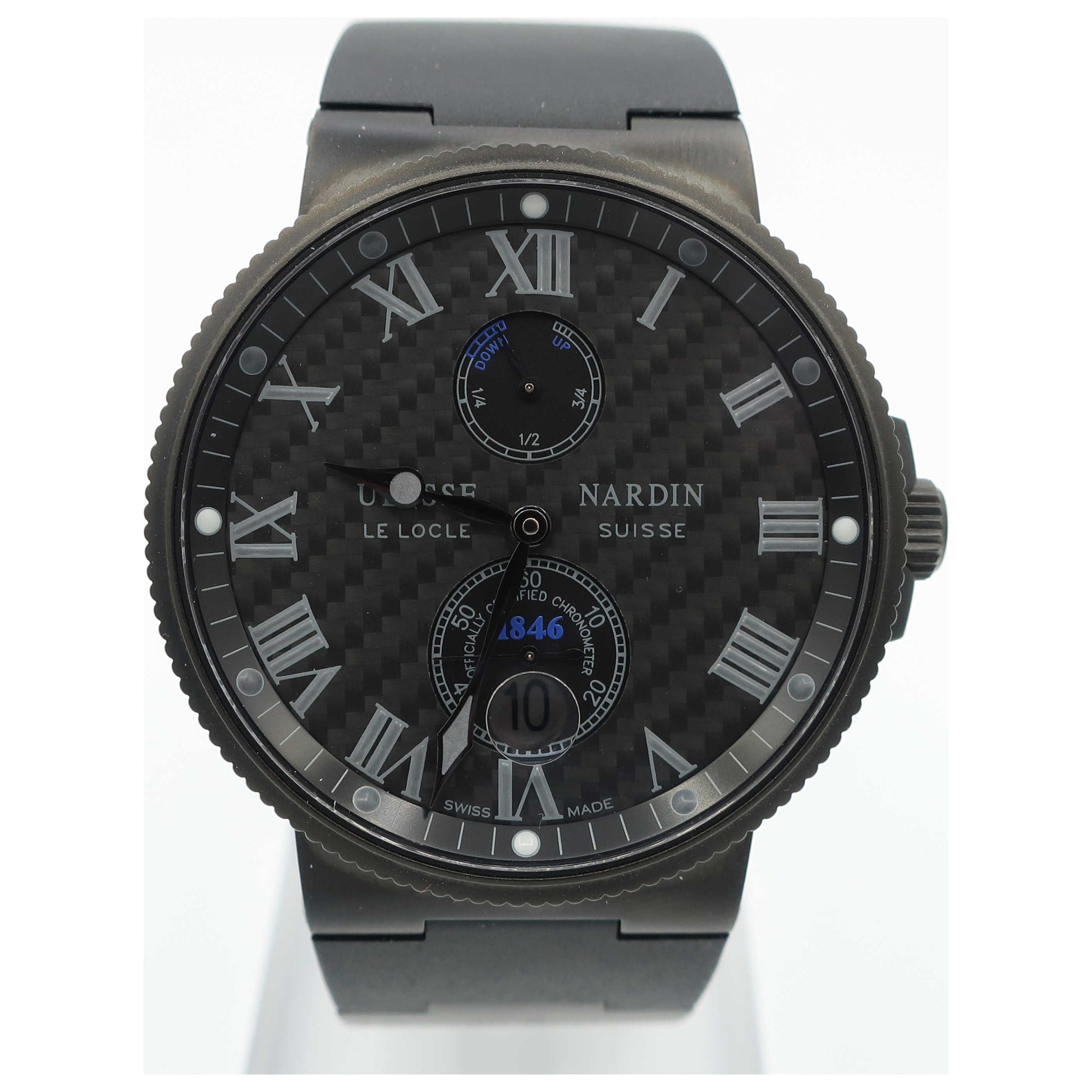 Front view of Ulysse Nardin Maxi Marine Men's Automatic Watch 263-66LE3C42BLACK-PO