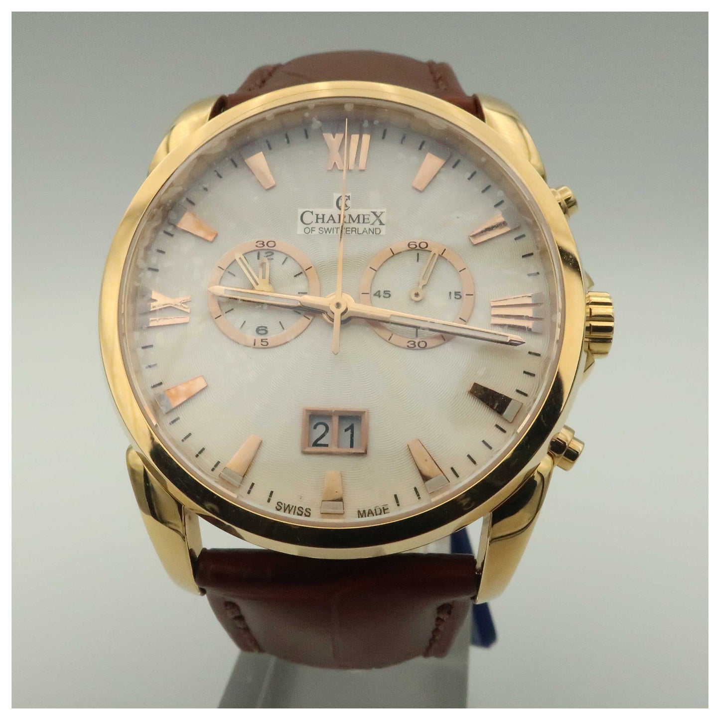 Front view of Charmex Geneva Men's Swiss Quartz (Battery-Powered) Watch 2660-SDV