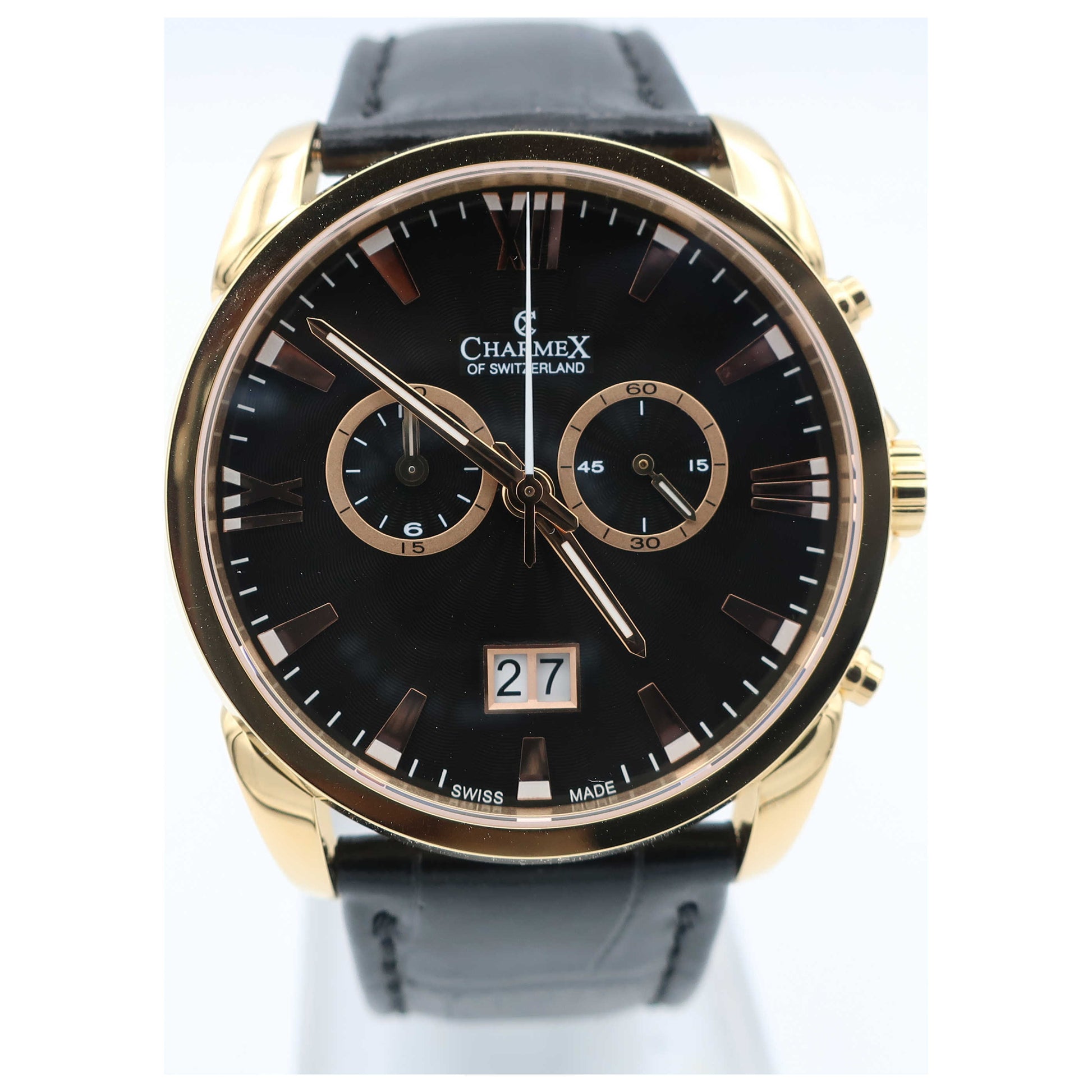 Front view of Charmex Geneva Men's Swiss Quartz (Battery-Powered) Watch 2661-SD