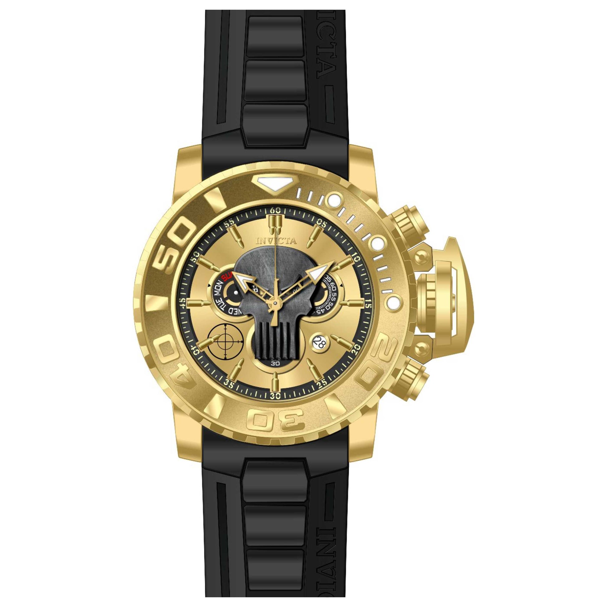 Front view of Invicta Marvel Punisher Men's Quartz Watch 26788