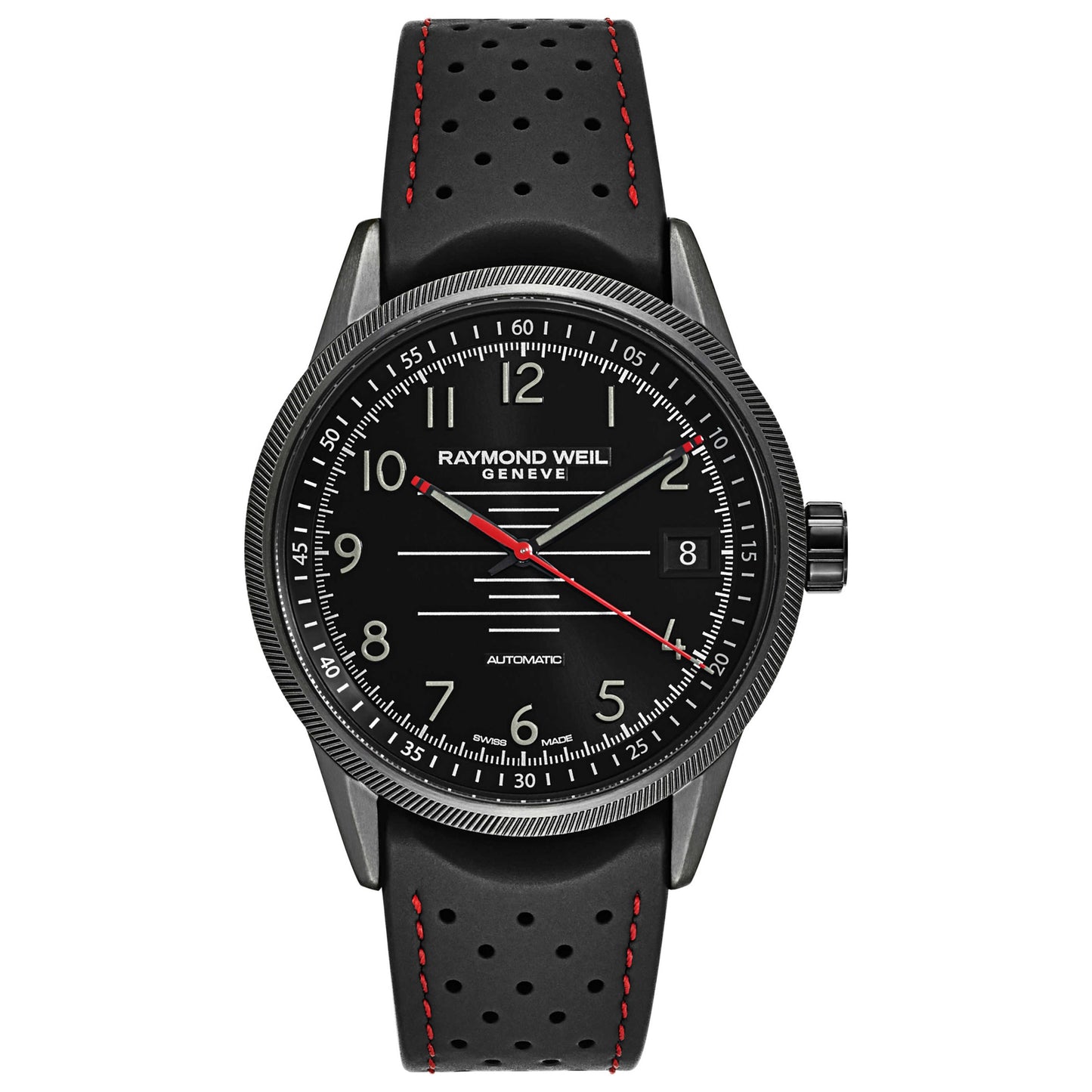 Front view of Raymond Weil Freelancer Men's Automatic Watch 2754-BKR-05200