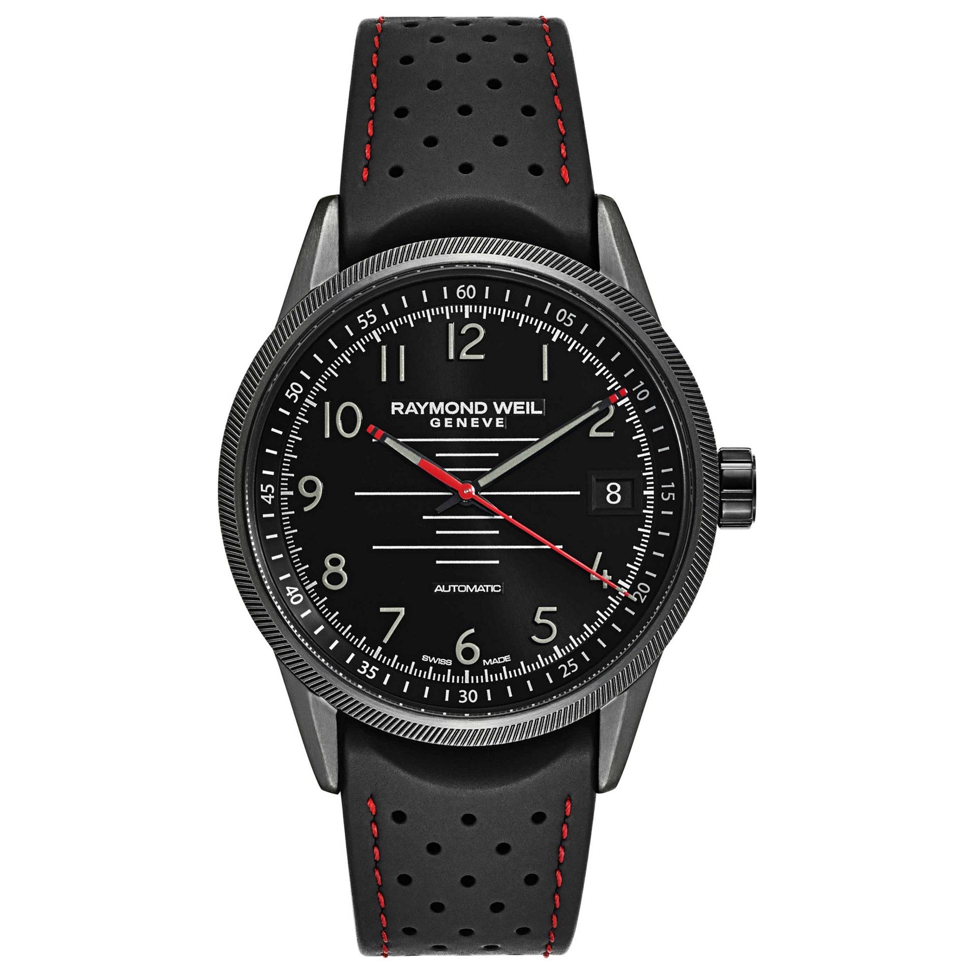 Front view of Raymond Weil Freelancer Men's Automatic Watch 2754-BKR-05200