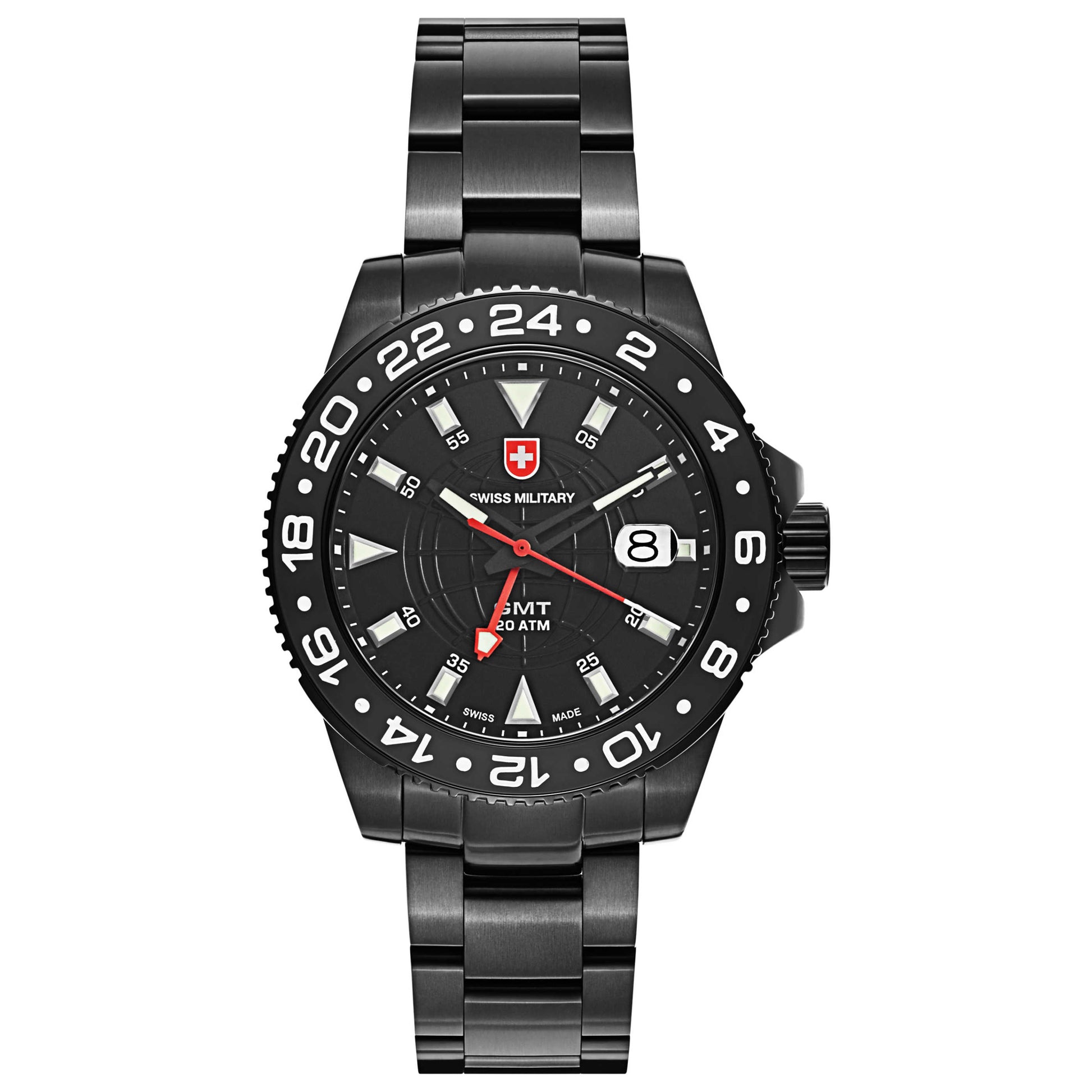 Front view of Swiss Military GMT Men's Swiss Quartz (Battery-Powered) Watch 2776