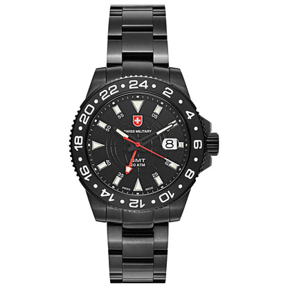 Front view of Swiss Military GMT Men's Swiss Quartz (Battery-Powered) Watch 2776