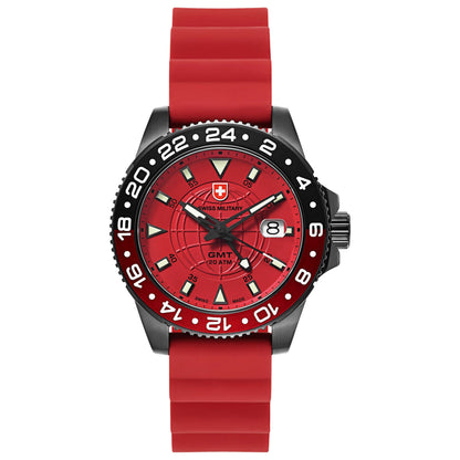 Front view of Swiss Military GMT Men's Swiss Quartz (Battery-Powered) Watch 27781