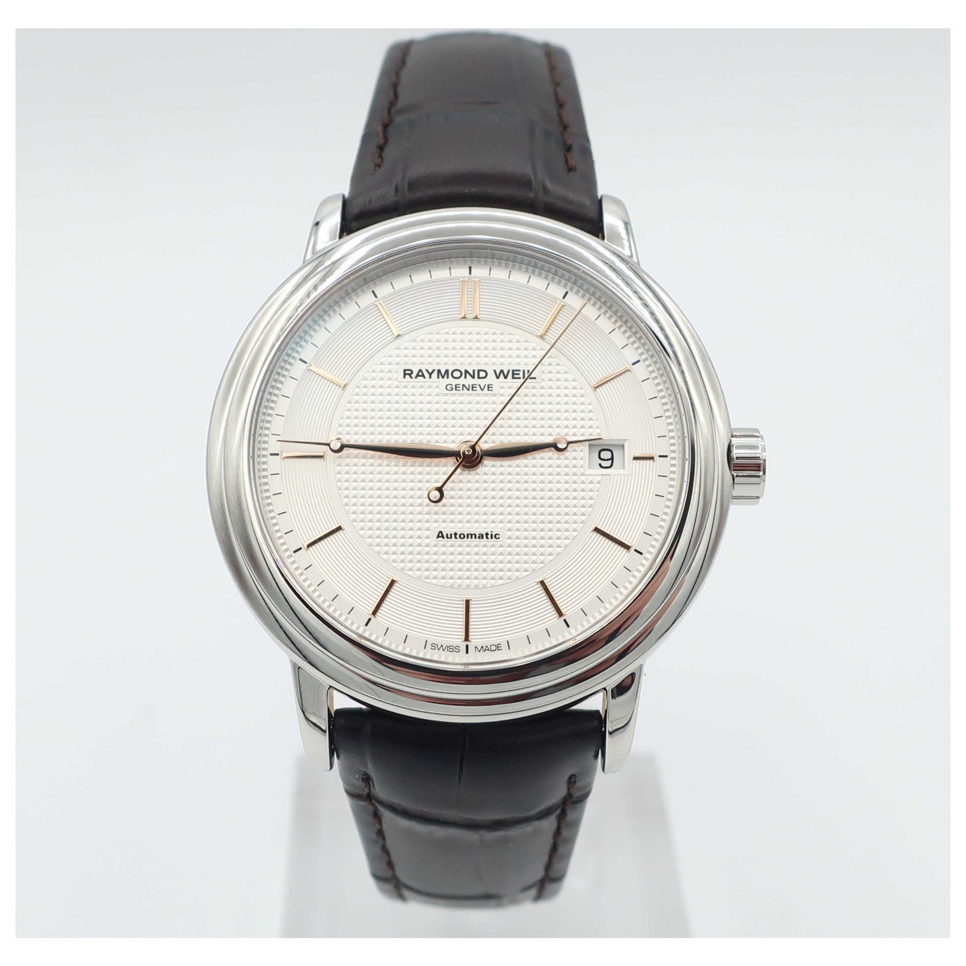Front view of Raymond Weil Maestro Men's Automatic Watch 2837-SL5-65001-SD