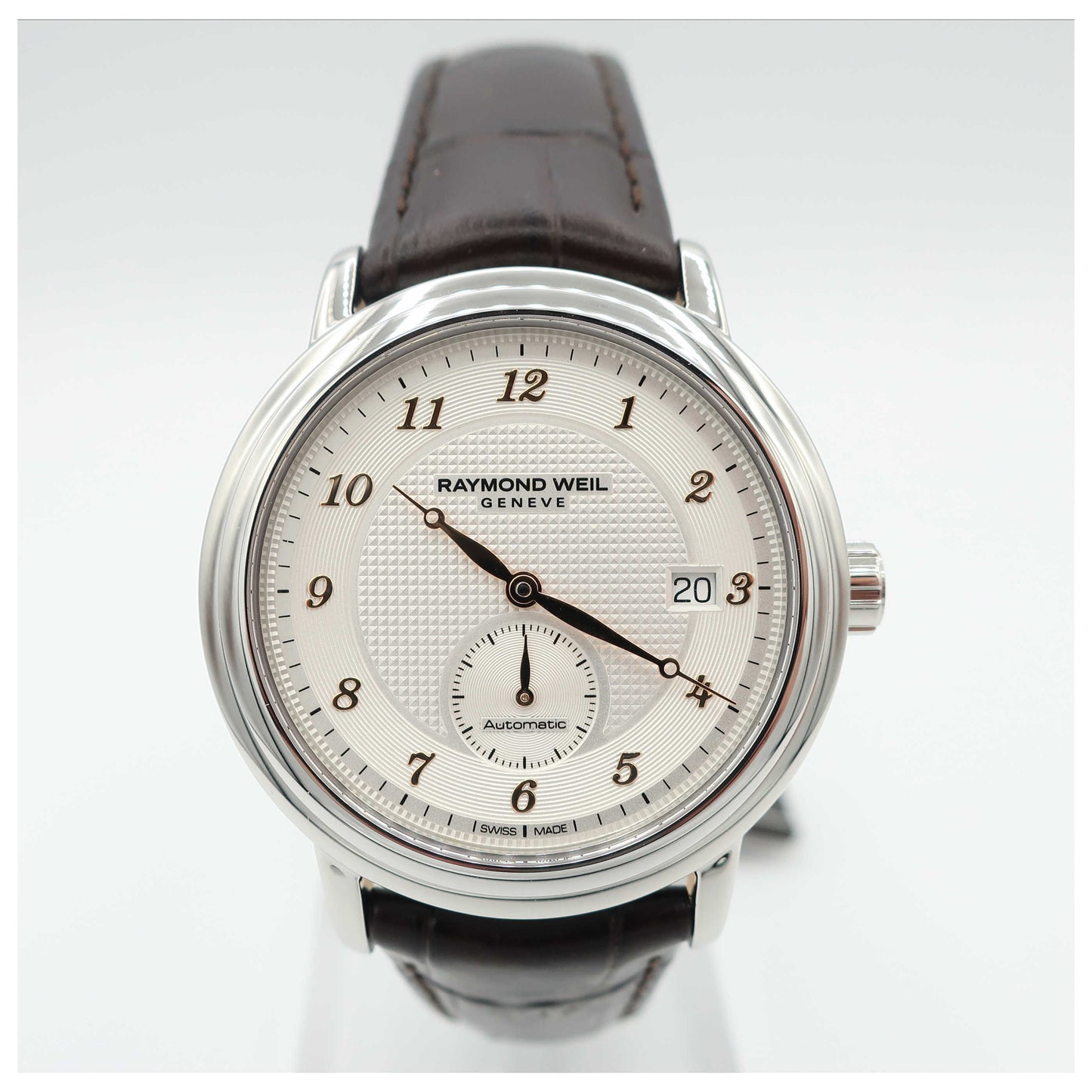 Front view of Raymond Weil Maestro Men's Automatic Watch 2838-SL5-05658-SD