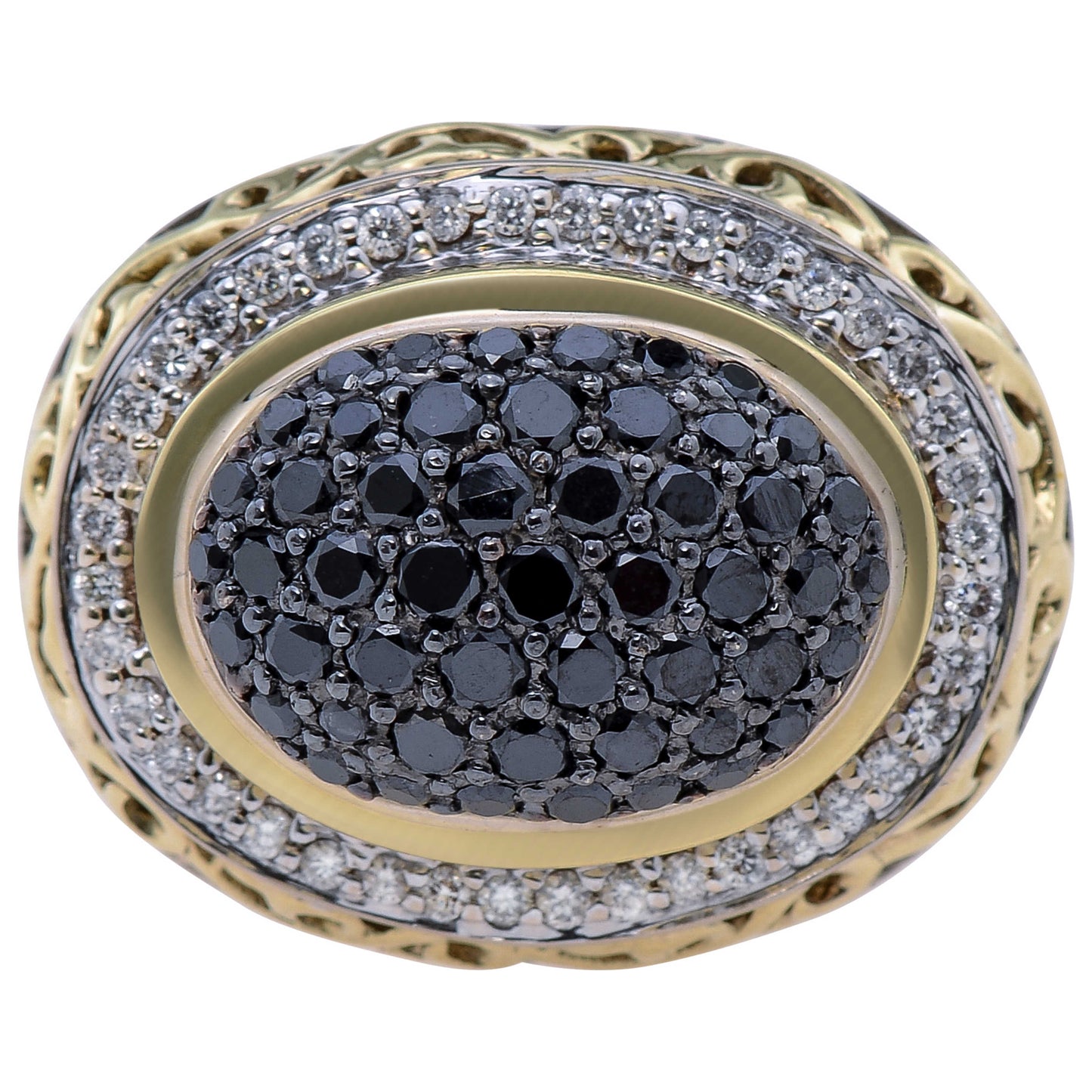 Front view of Charles Krypell Elegant Women's Ring 3-6425-SBLKP